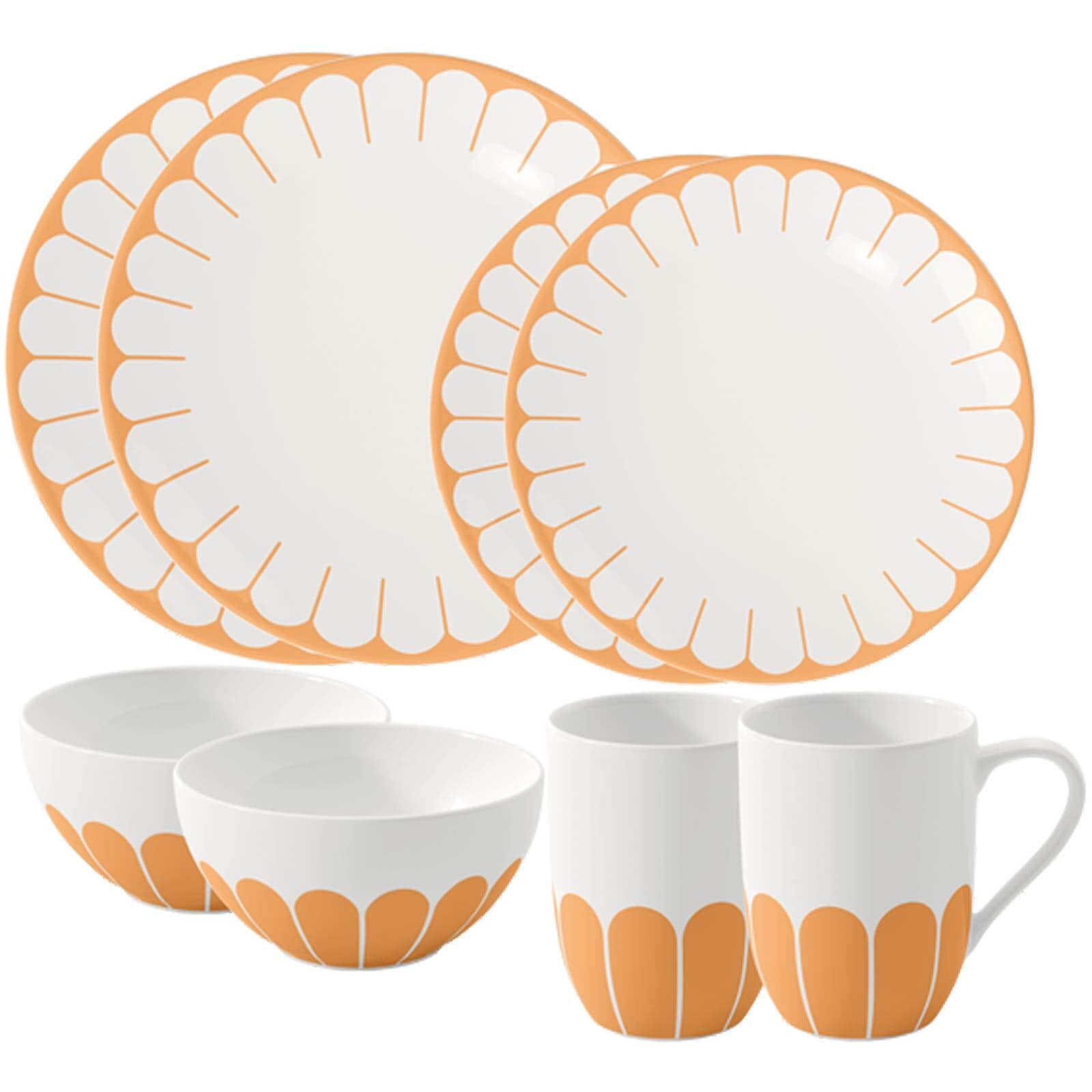 Villeroy & Boch Geschirr-Set "Starter-Set Fleur Couleur 8er Set" Spülmaschinenfest, Mikrowellensicher