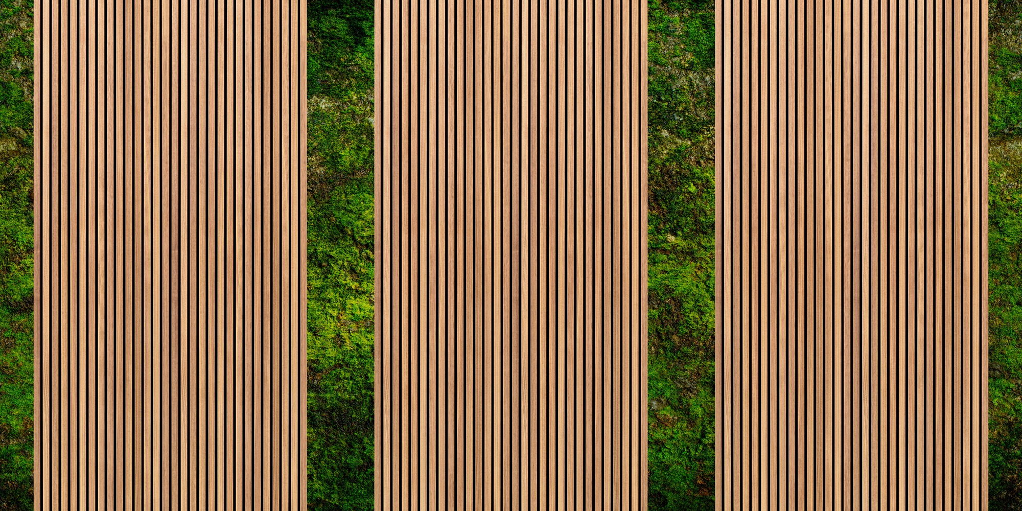 living walls Vliestapete »Holzleisten-Tapete mit Moosoptik Naturdesign« matt glatt