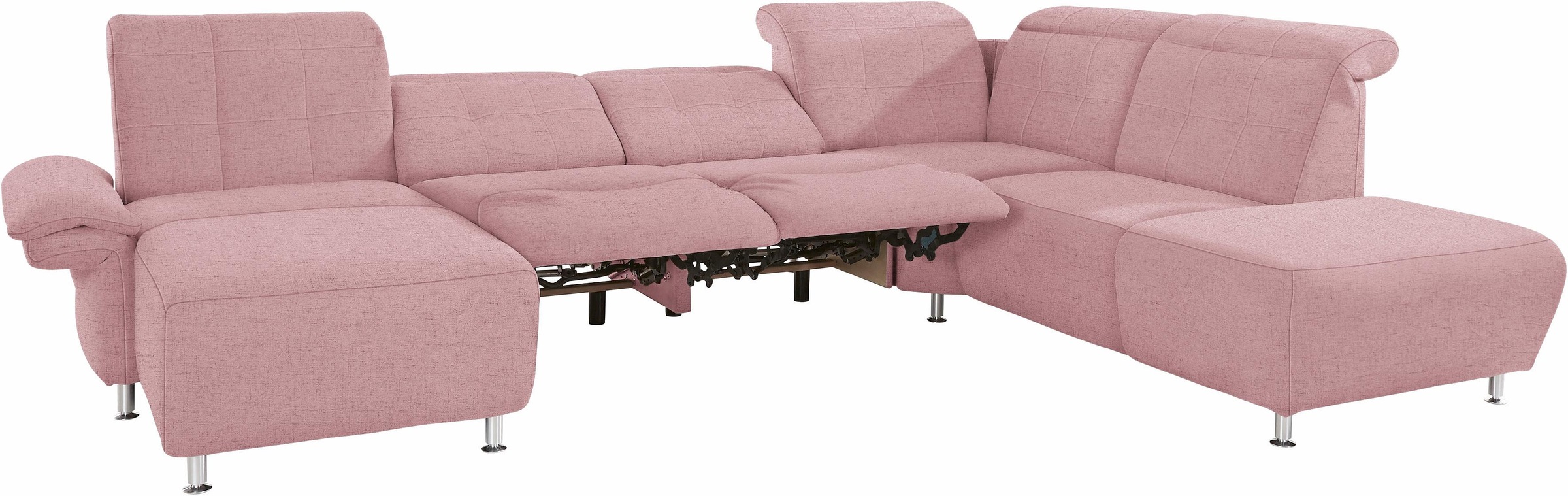 Places of Style Wohnlandschaft »Manhattan U-Form«, 2 Sitze mit elektrischer Relaxfunktion, verstellbare Armlehnen
