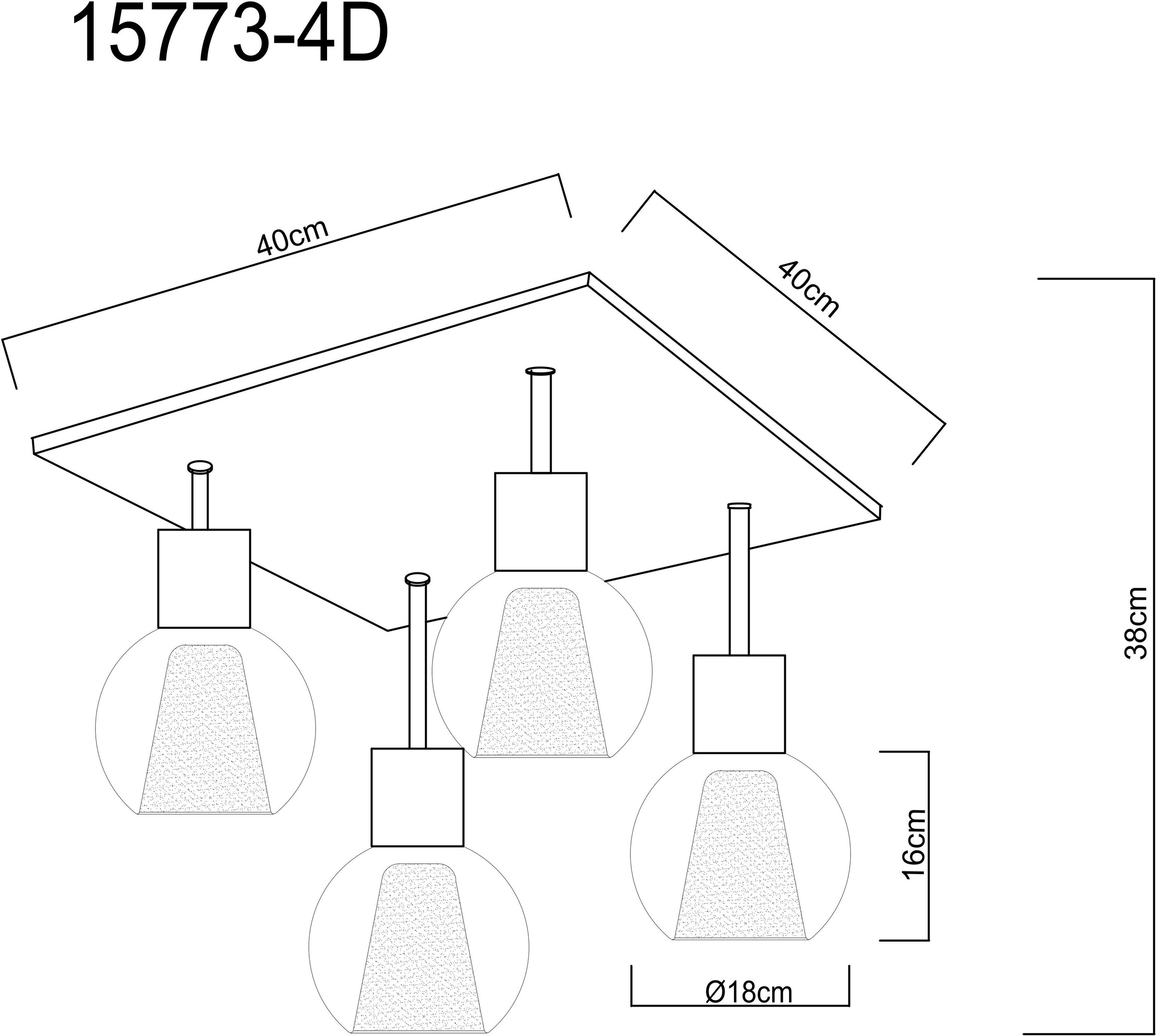 GLOBO LIGHTING Deckenleuchte »BARRY I«, Leuchtmittel E27 | ohne Leuchtmittel, Deckenlampe/holzoptik/Glas amber/Glaskristalle/Innenglas