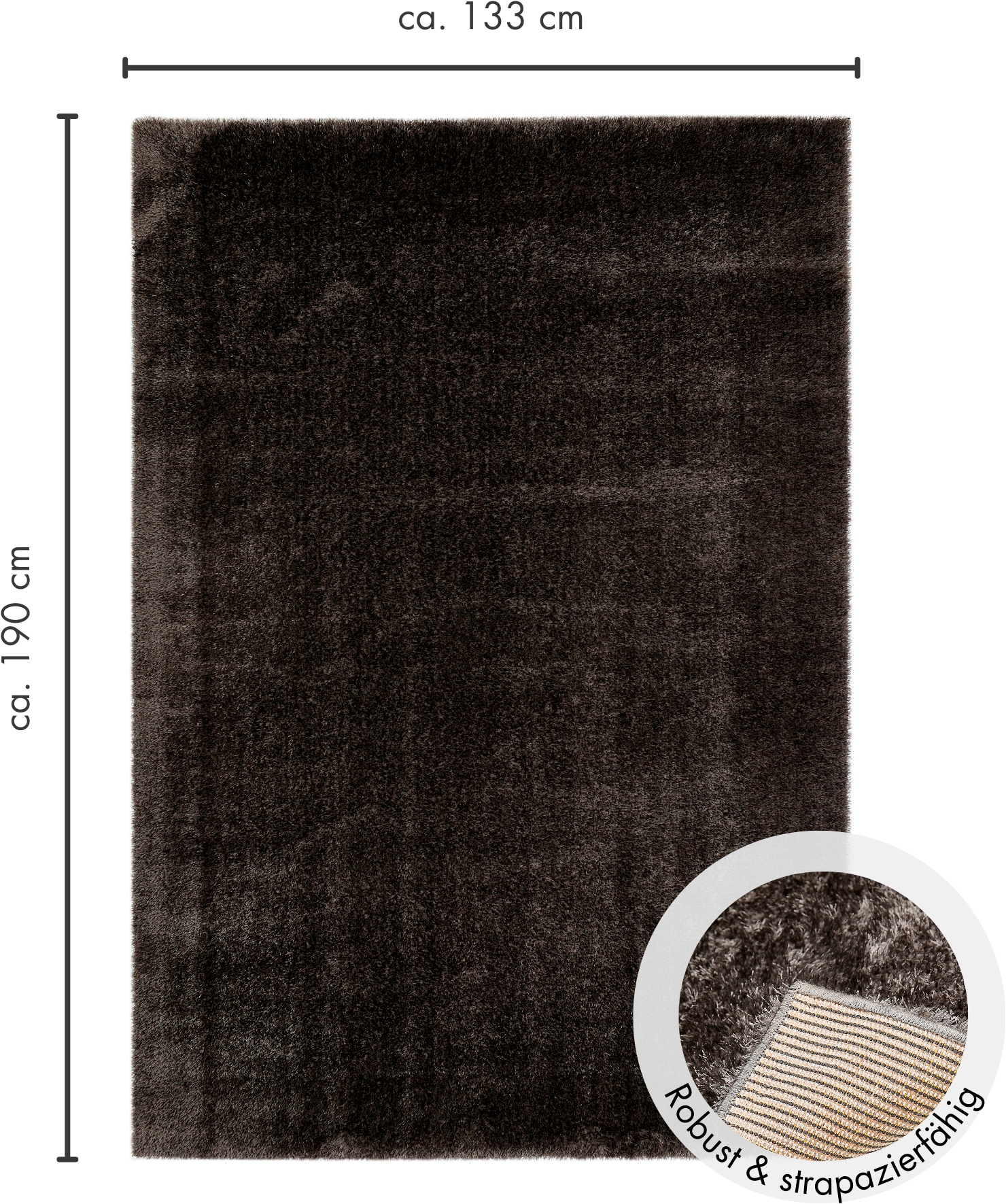 LUXOR living Hochflor-Teppich »Gela«, rechteckig, 45 mm Höhe, Uni Farben, weich und flauschig, ideal im Wohnzimmer & Schlafzimmer