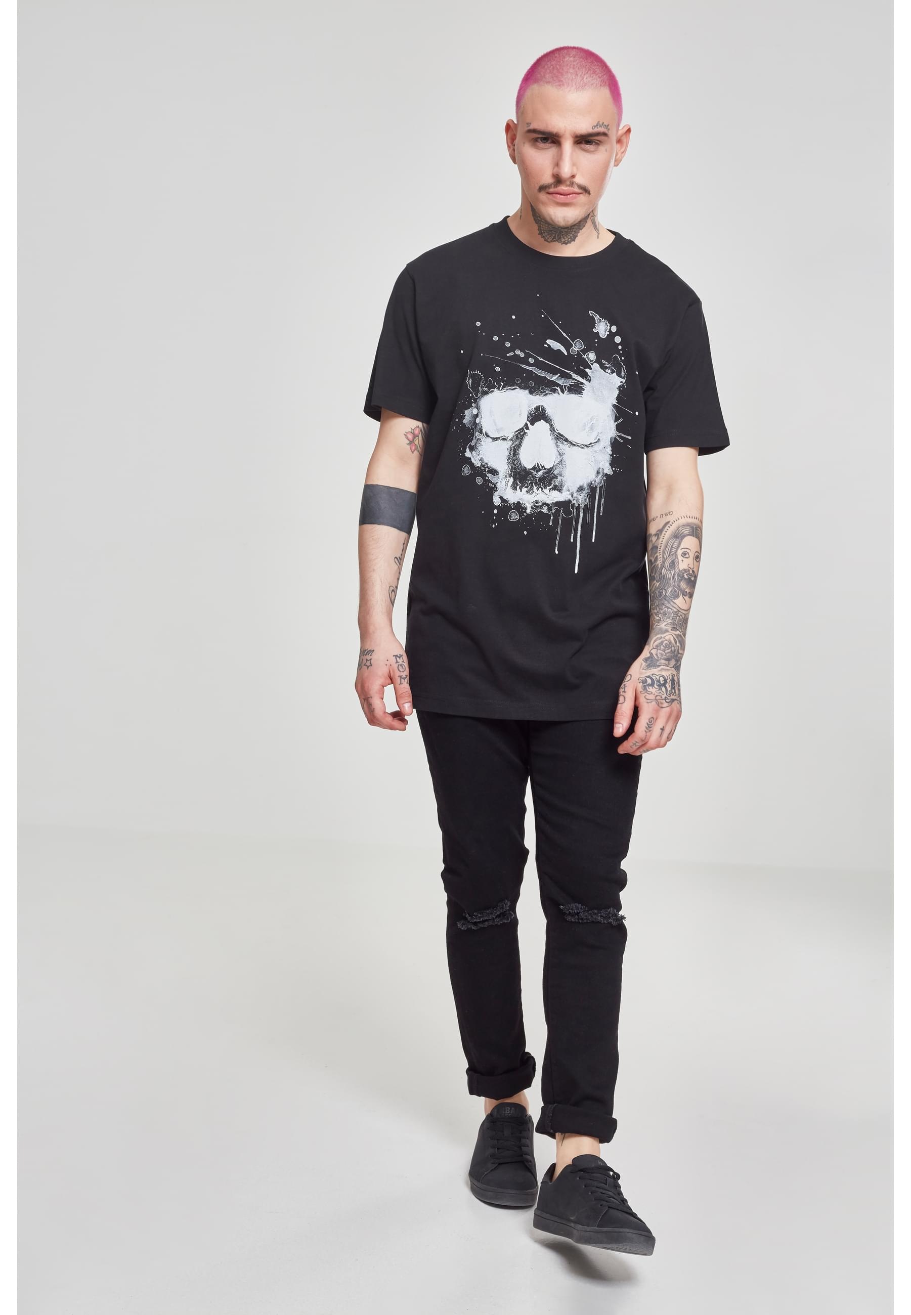 MisterTee T-Shirt »MisterTee Herren Waterpaint Skull Tee«, (1 tlg.)