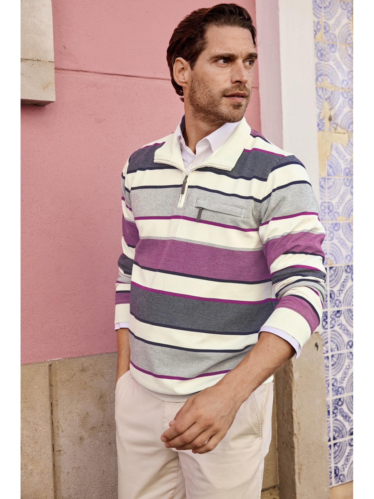Babista Melrin Sweatshirt Beige Striped XXL 2