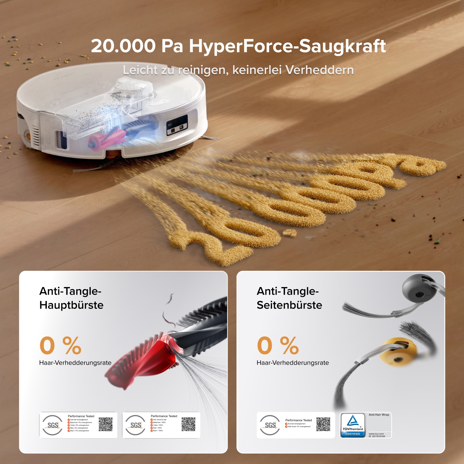 Roborock Saugroboter »Qrevo Curv 2 FlowX, White« Automatische Teppichschutz‑Walzenklappe