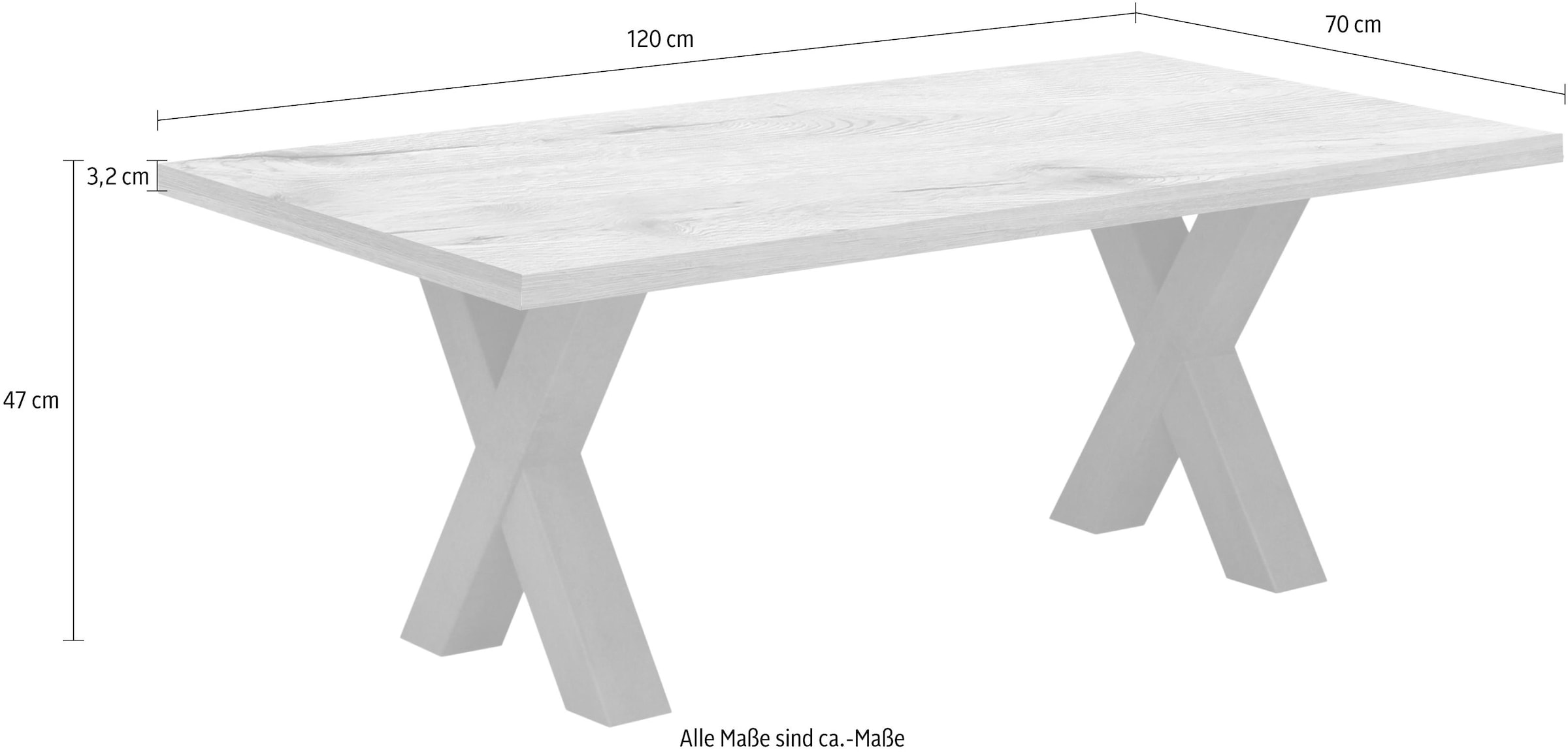 Mäusbacher Couchtisch »Mister X-CT 120 TOPSELLER!«, (OTTOs Choice), Mäusbacher Couchtisch mit X Gestell. Breite 120 cm