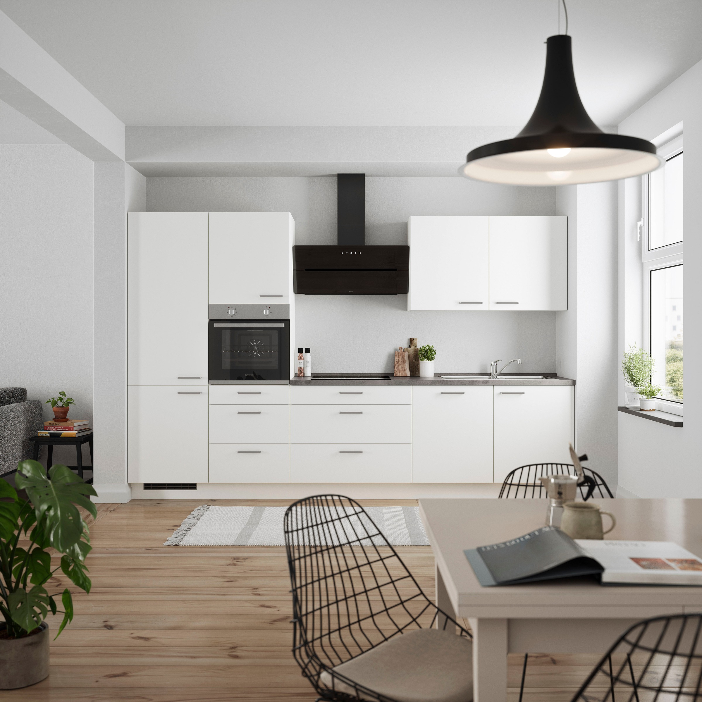 nobilia® Küchenzeile »"Touch II"«, vormontiert, Ausrichtung wählbar, Breite 330 cm, wahlw. mit E-Geräten