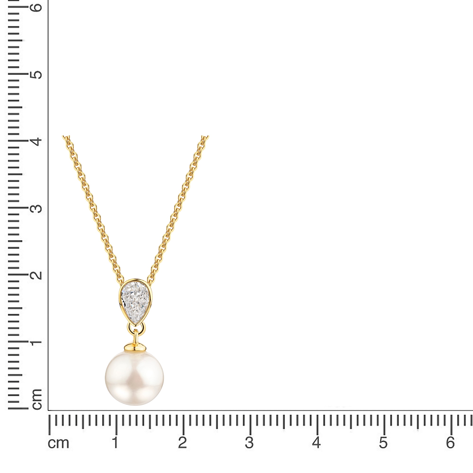 Firetti Kette mit Anhänger »Schmuck Geschenk Gold 333 Halsschmuck Halskette Ankerkette Tropfen« mit Zirkonia (synth.) - mit Süßwasserzuchtperle