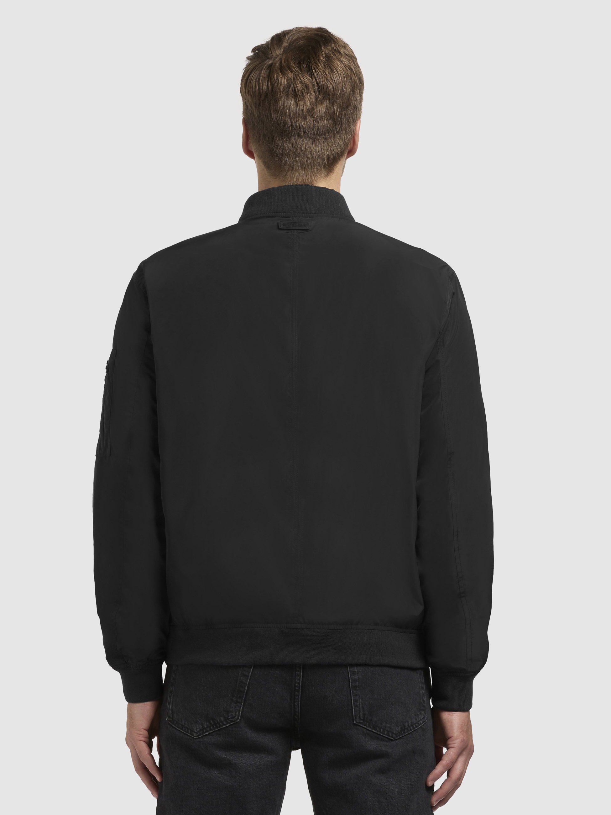 Bomberjacke KHUJO "BEKI", Herren, Gr. S, schwarz, Web, 100% Polyester, unifarben, regular fit hüftlang, eingesetzt Rippbündchen, Jacken Bomberjacke 3