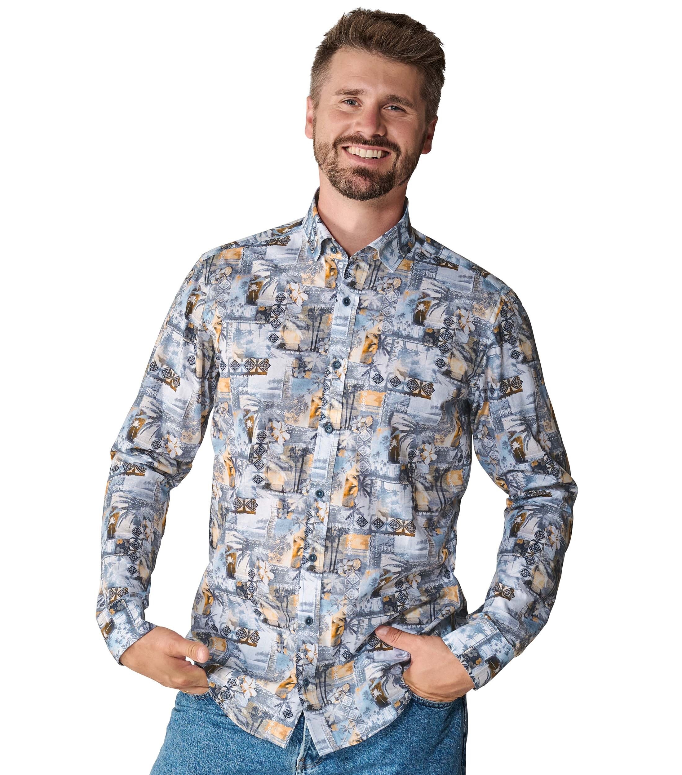 CASAMODA Langarmhemd "CASAMODA Freizeithemd Print" günstig online kaufen