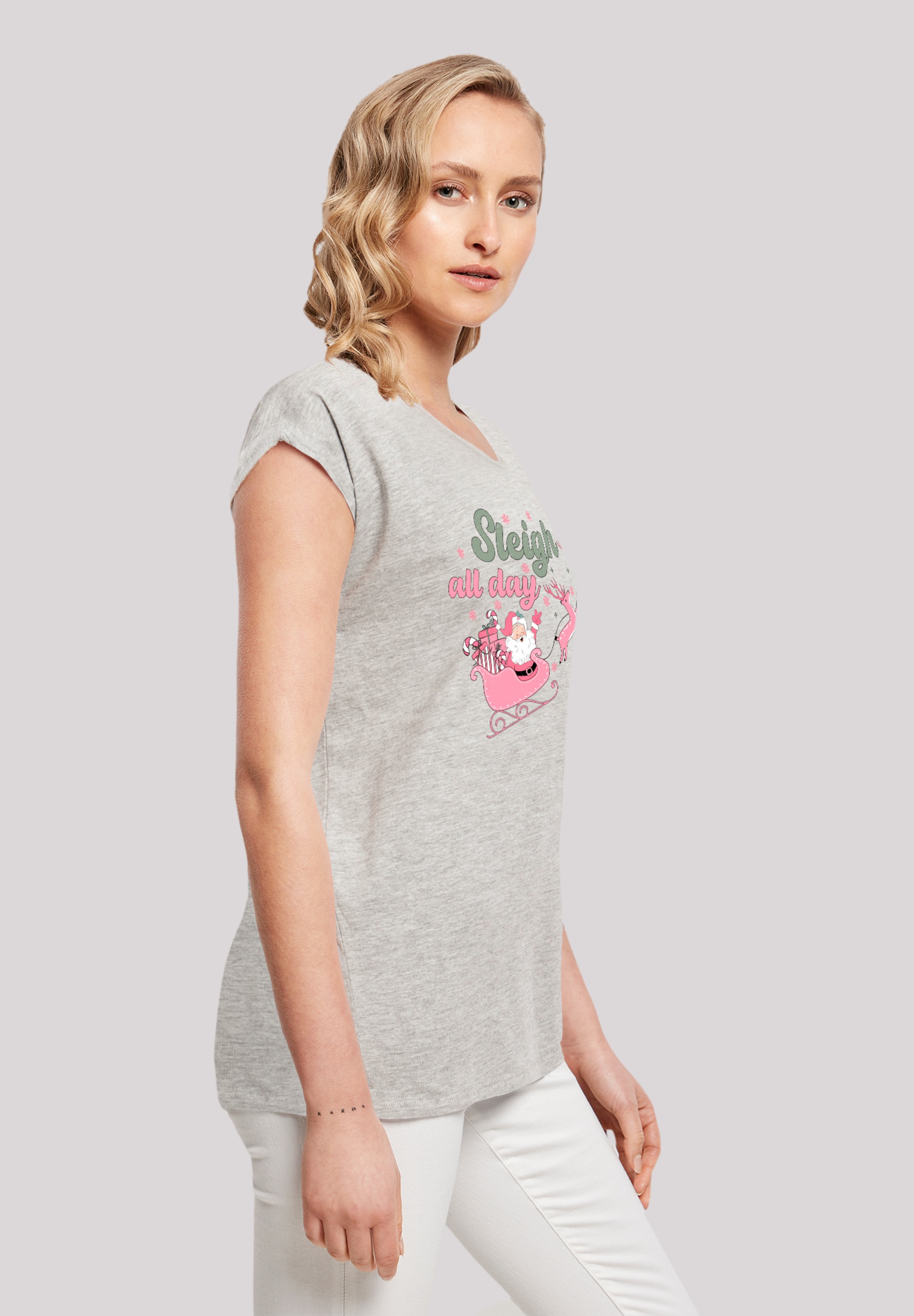 F4NT4STIC T-Shirt »Sleigh all day Santas Reindeers«, Premium Qualität, Weihnachts-Kollection