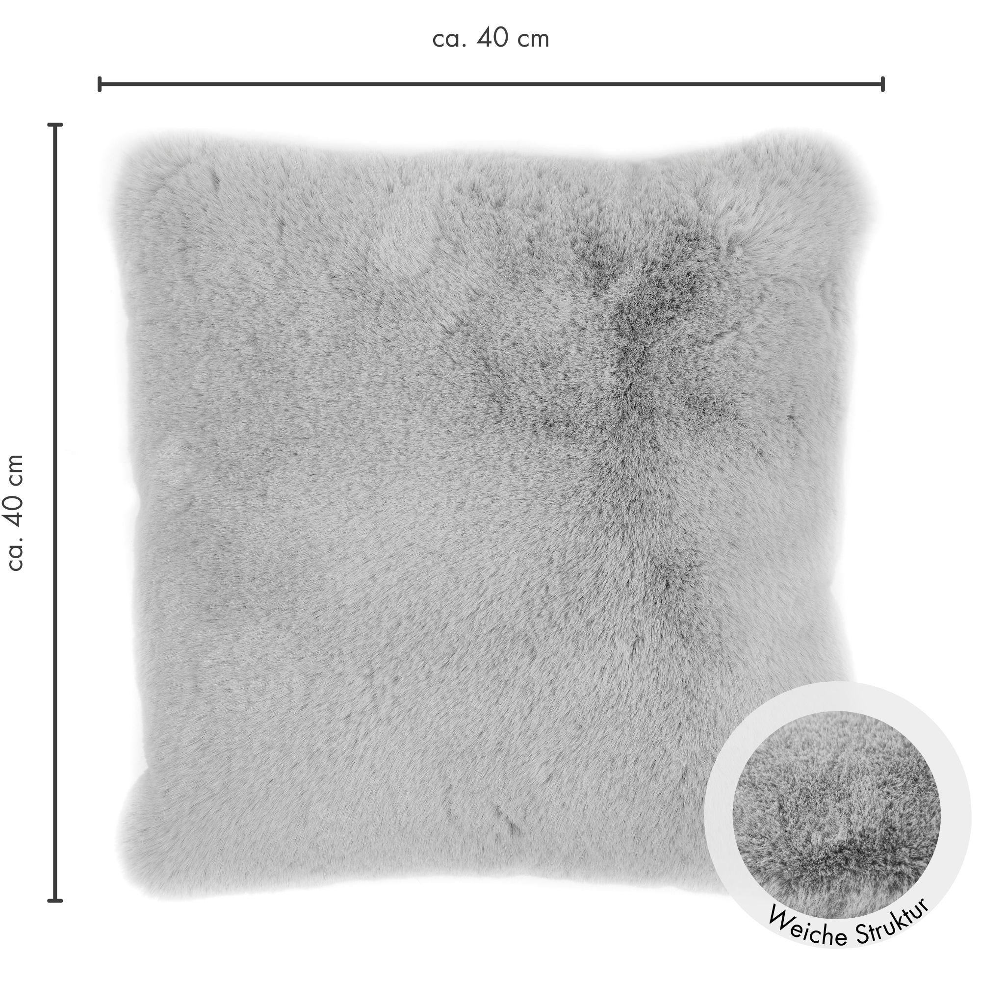 LUXOR living Fellkissen »Dekokissen Novara«, Kunstfell, eckig, 40x40 cm, sehr weich, mit Füllung, Wohnzimmer