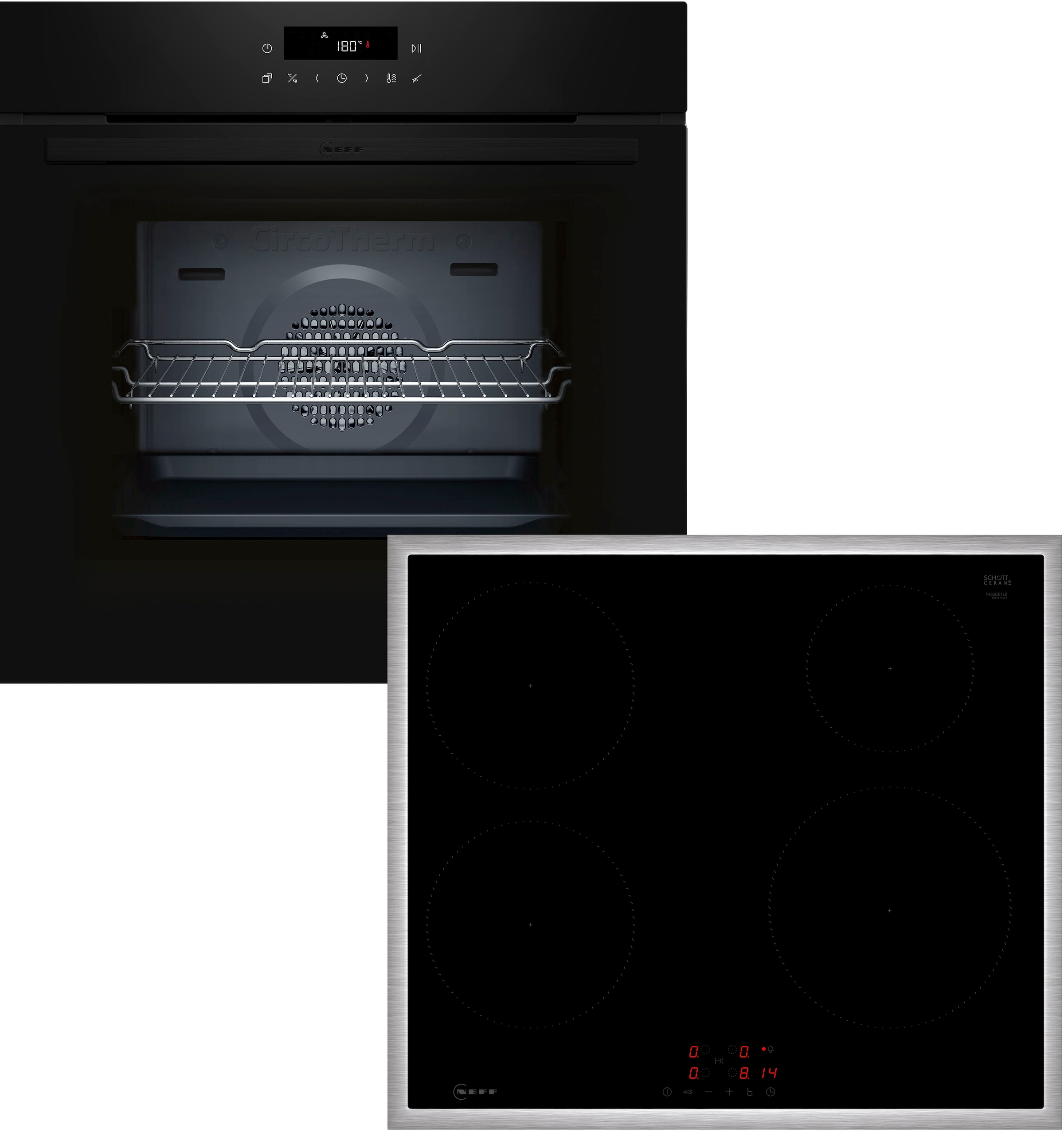 NEFF "B2CCJ7AK3" mit Teleskopauszug nachrüstbar Pyrolyse-Selbstreinigung Mit Air Fry knusprig backen & Touch Control zum einfachen Bedienen