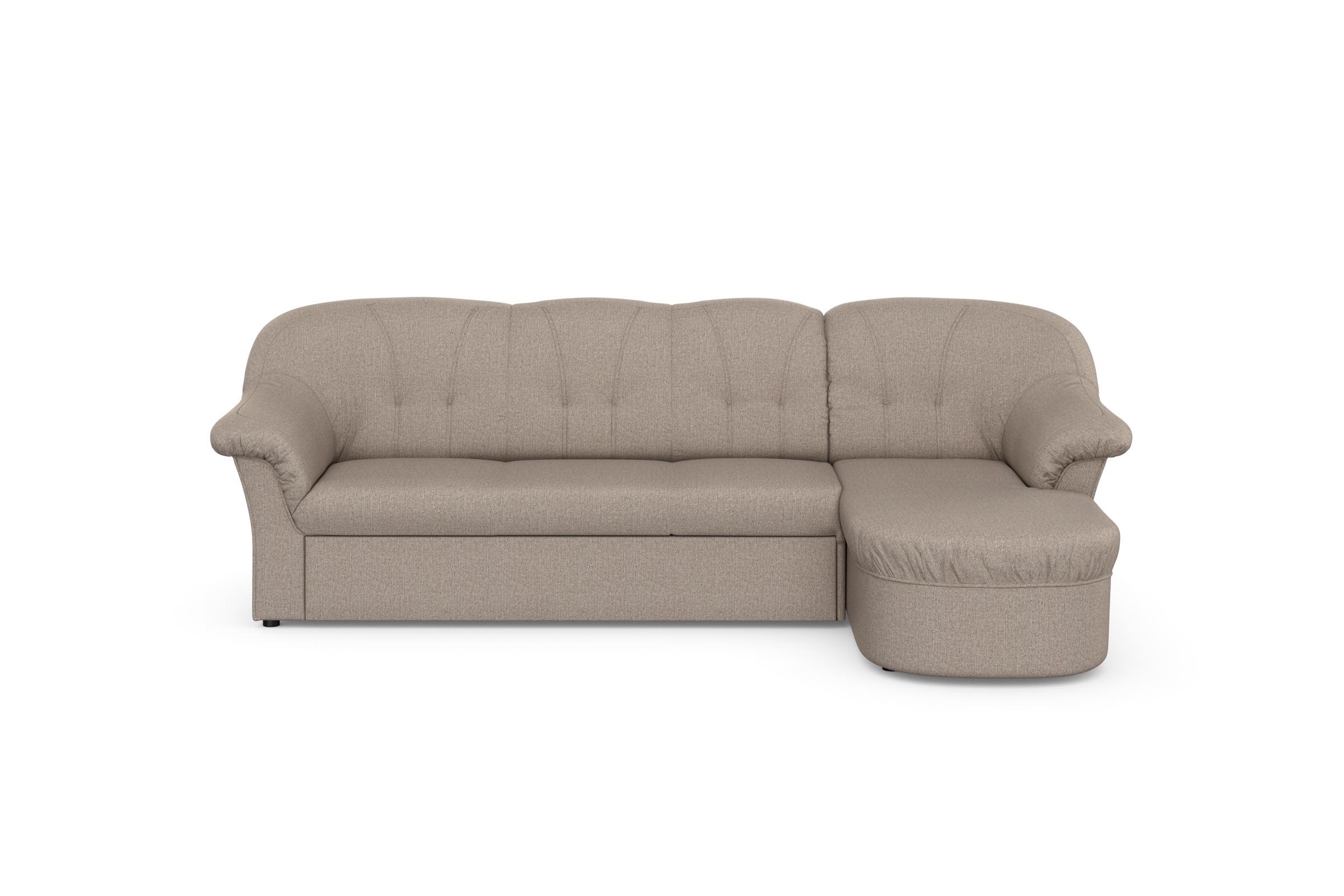 DOMO collection Ecksofa »Pegnitz, elegante Rückensteppung, kompakte Stellmaße 238/141cm, L-Form«, wahlweise mit Bettfunktion