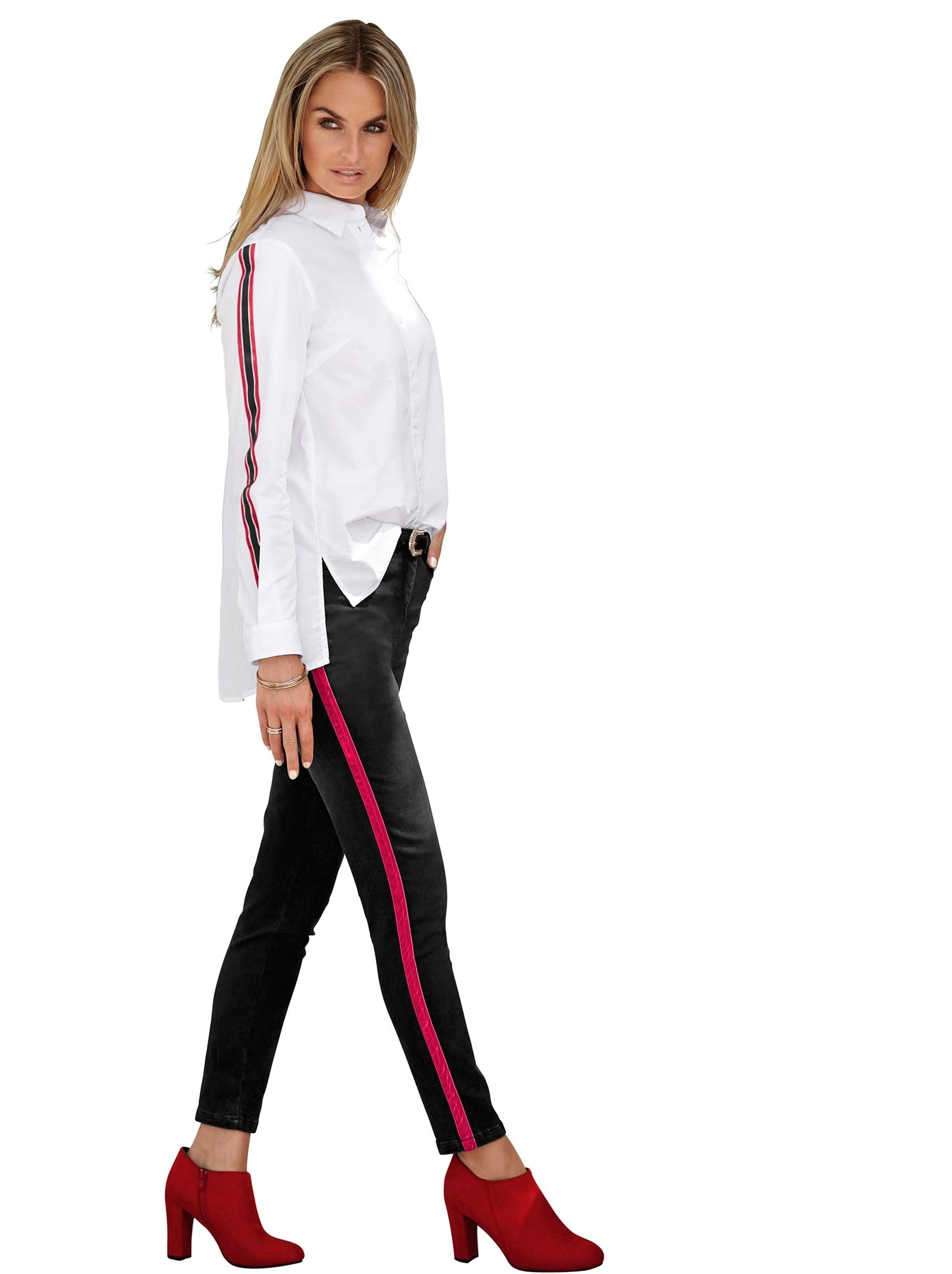 Classic Inspirationen Jeans mit seitlichen Galonstreifen