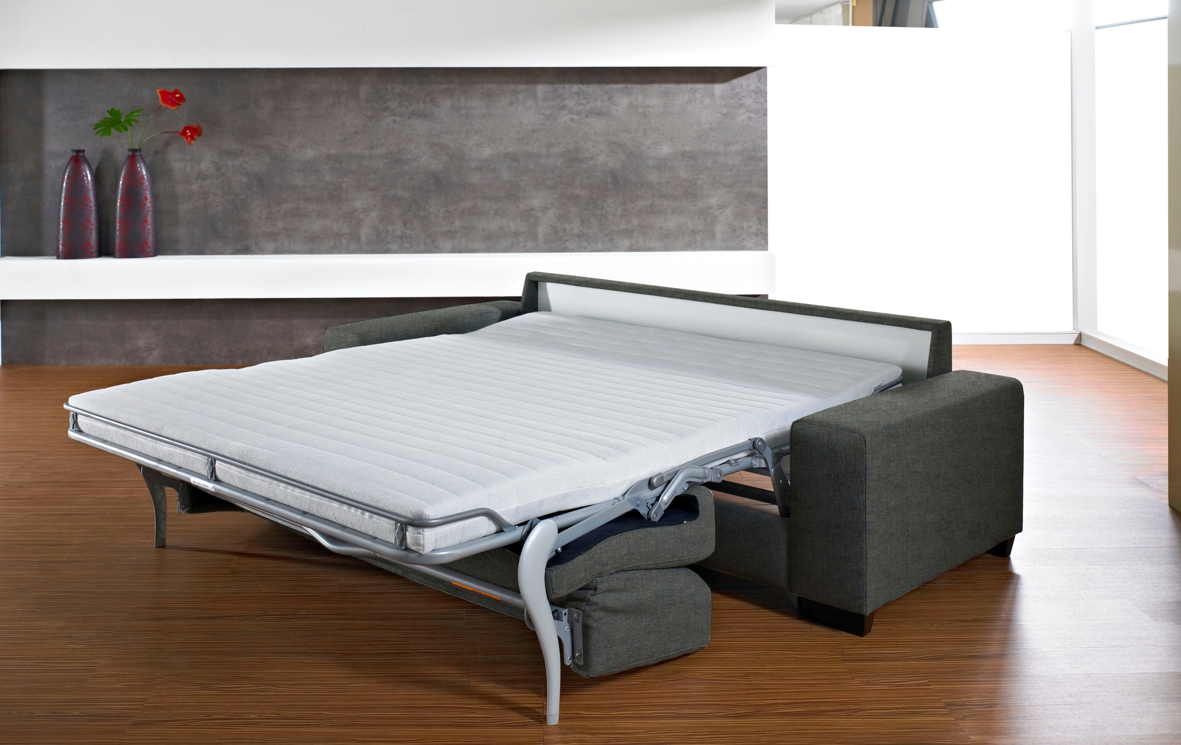 Schlafsofa BALI "Norwalk, Dauerschläfer", silber (silber, beige), B:232cm H:83cm T:100cm, Sofas, Schlafsofa, in 140er und 160er Breite, 3 Varianten, auch mit Ergoflex-Lattenrost 3