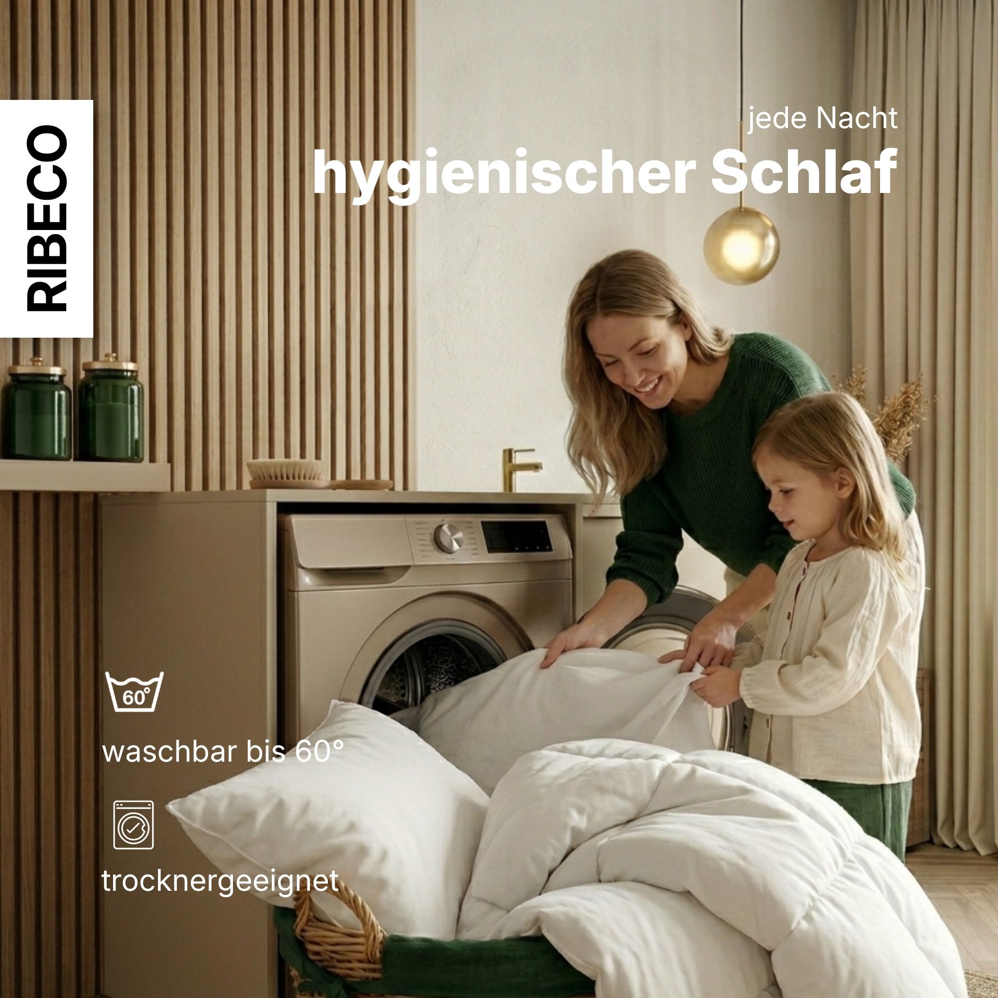 RIBECO Federbettdecke "Laram, Bettdecken für Sommer oder Winter, Made in Germany" normal Füllung 90 % Federn, 10 % Daunen 1 Stk. tlg. Super Preis-Leistung, Bettdecke 135x200 cm oder 155x220 cm, Decke