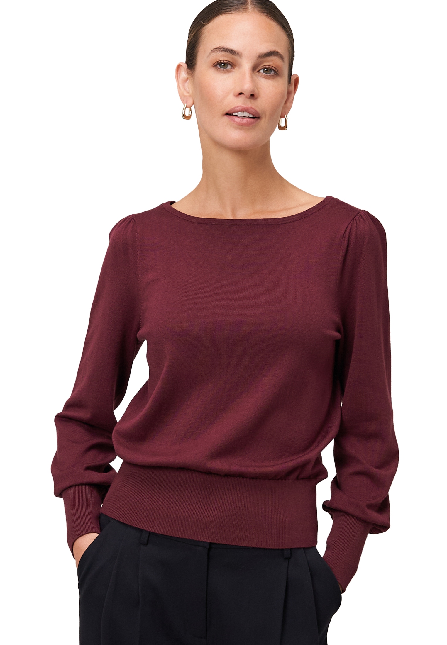 Zero Strickpullover "Damen Strickpullover mit Ballonärmeln", 1 Stk. Plain/o günstig online kaufen