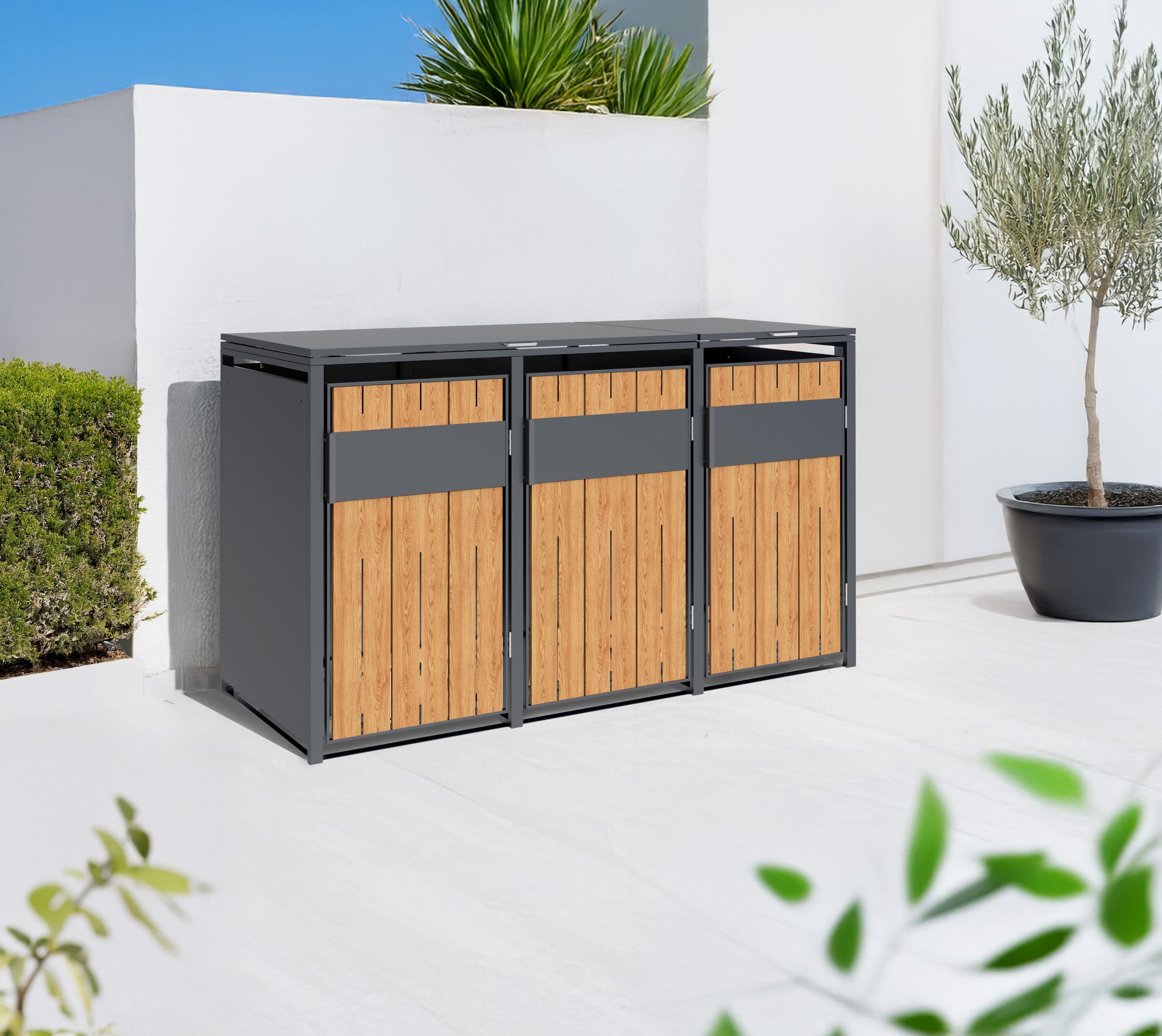 WESTMANN Mülltonnenbox »Varius 3« BxTxH: 198x80x116 cm, für 3x240 L Mülltonnen