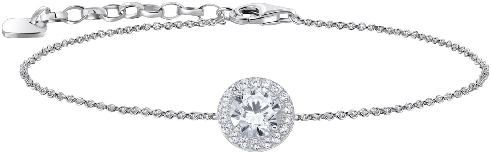 Armband »Schmuck Silber 925 Armkettchen mit Halo-Anhänger, A2166-051-14-L19V«, mit...