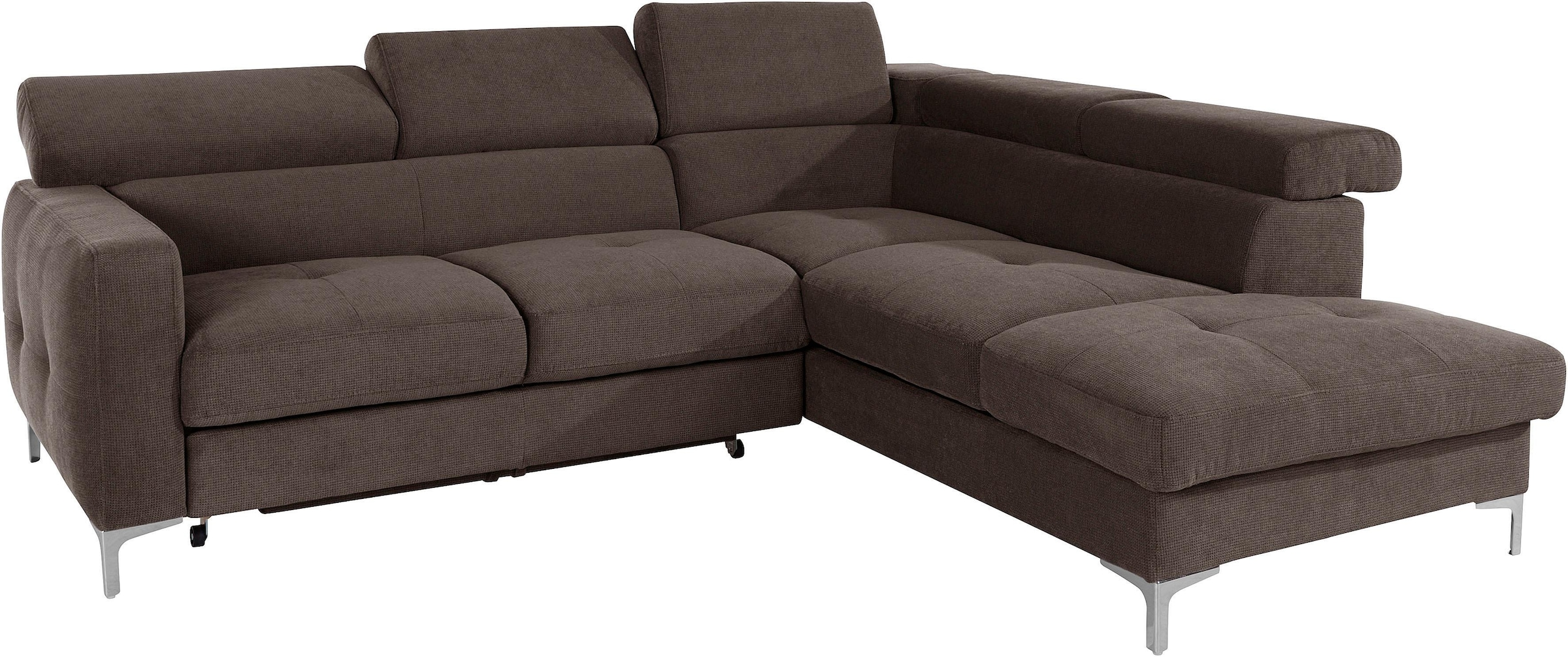 COTTA Ecksofa "Sammy L-Form" mit Kopfteilverstellung, wahlweise mit Schlaffunktion & Bettkasten