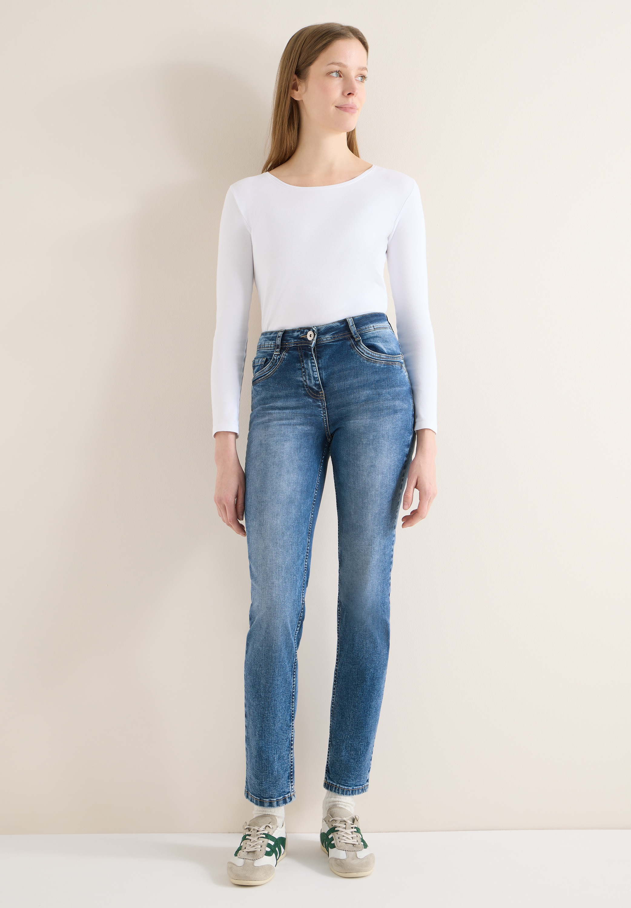 Cecil Straight-Jeans High Waist
