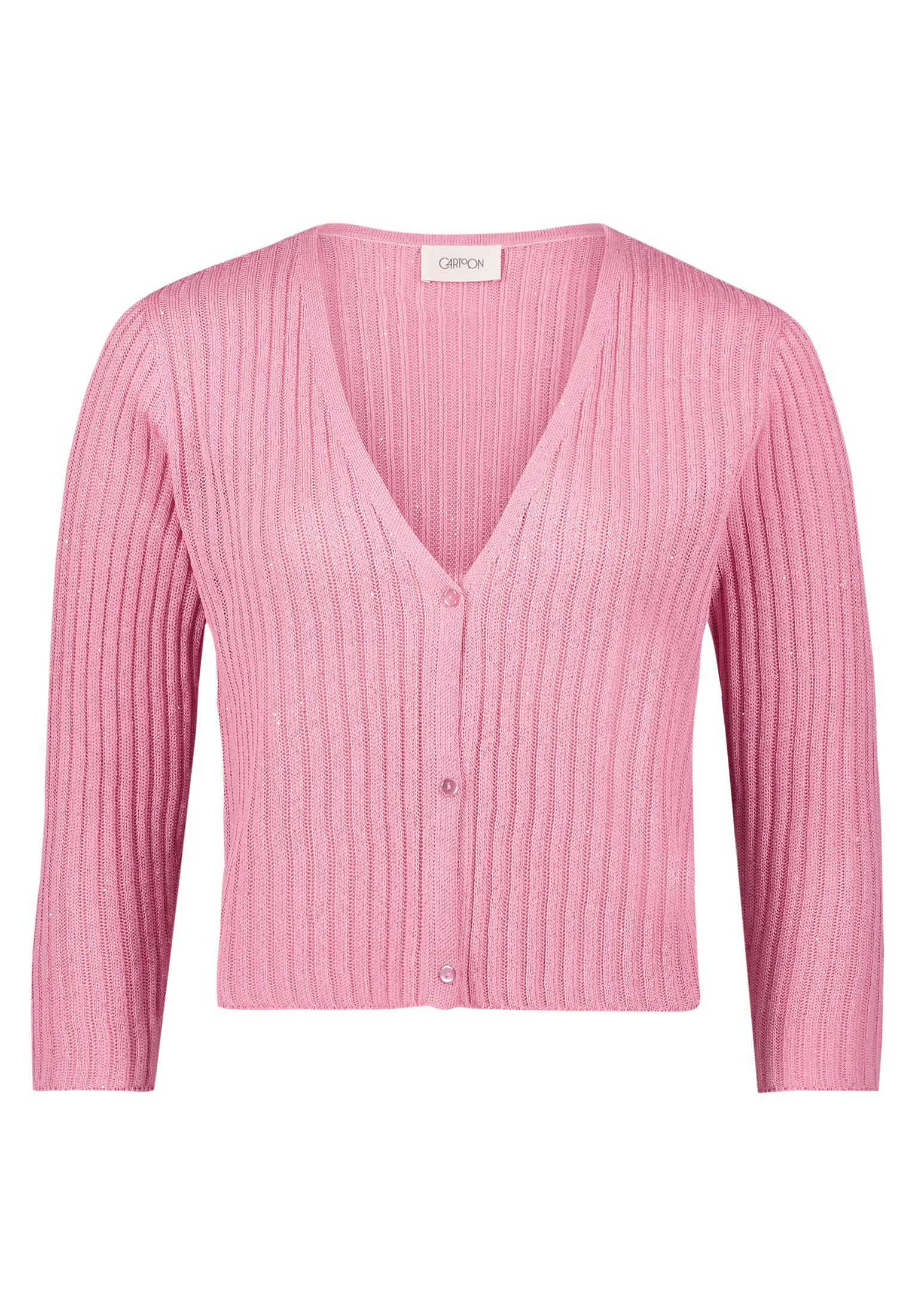 Cartoon Strickjacke "Damen mit 3/4 Arm" 1 Stk. Material günstig online kaufen