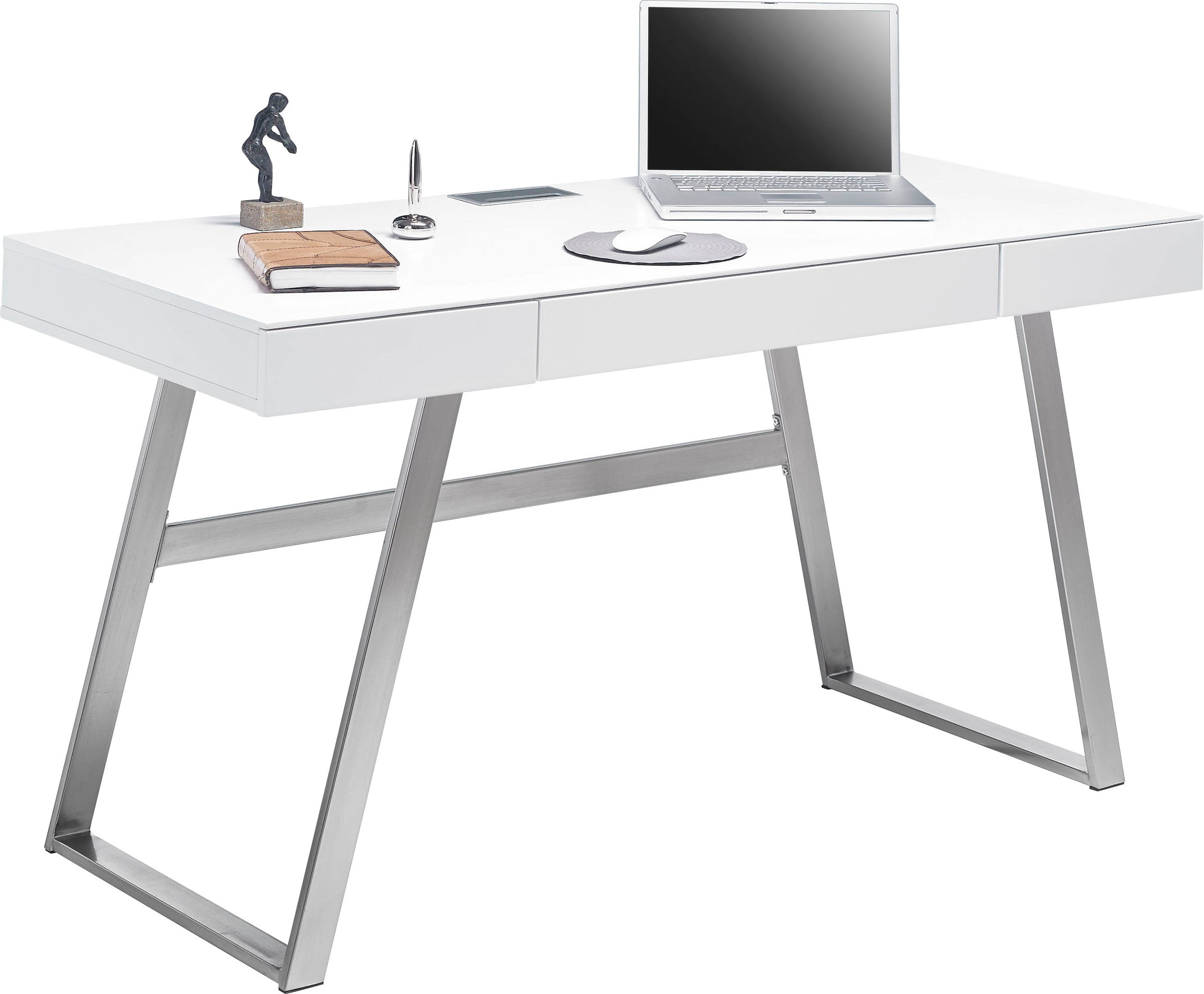 MCA furniture Schreibtisch »Aspen«, weiß matt,Schubladen mit push to open, Breite 140 cm