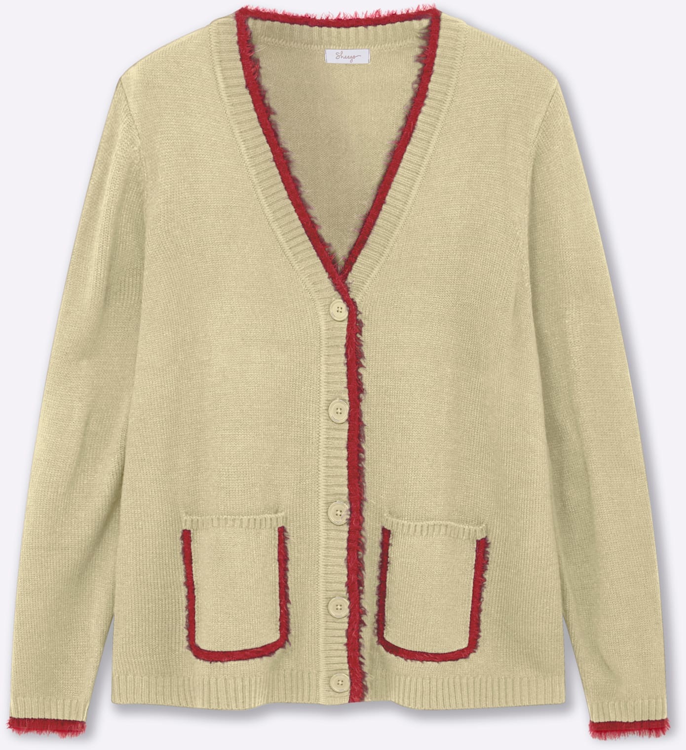 Sheego Cardigan Sand-Cherry Size 56/58 2