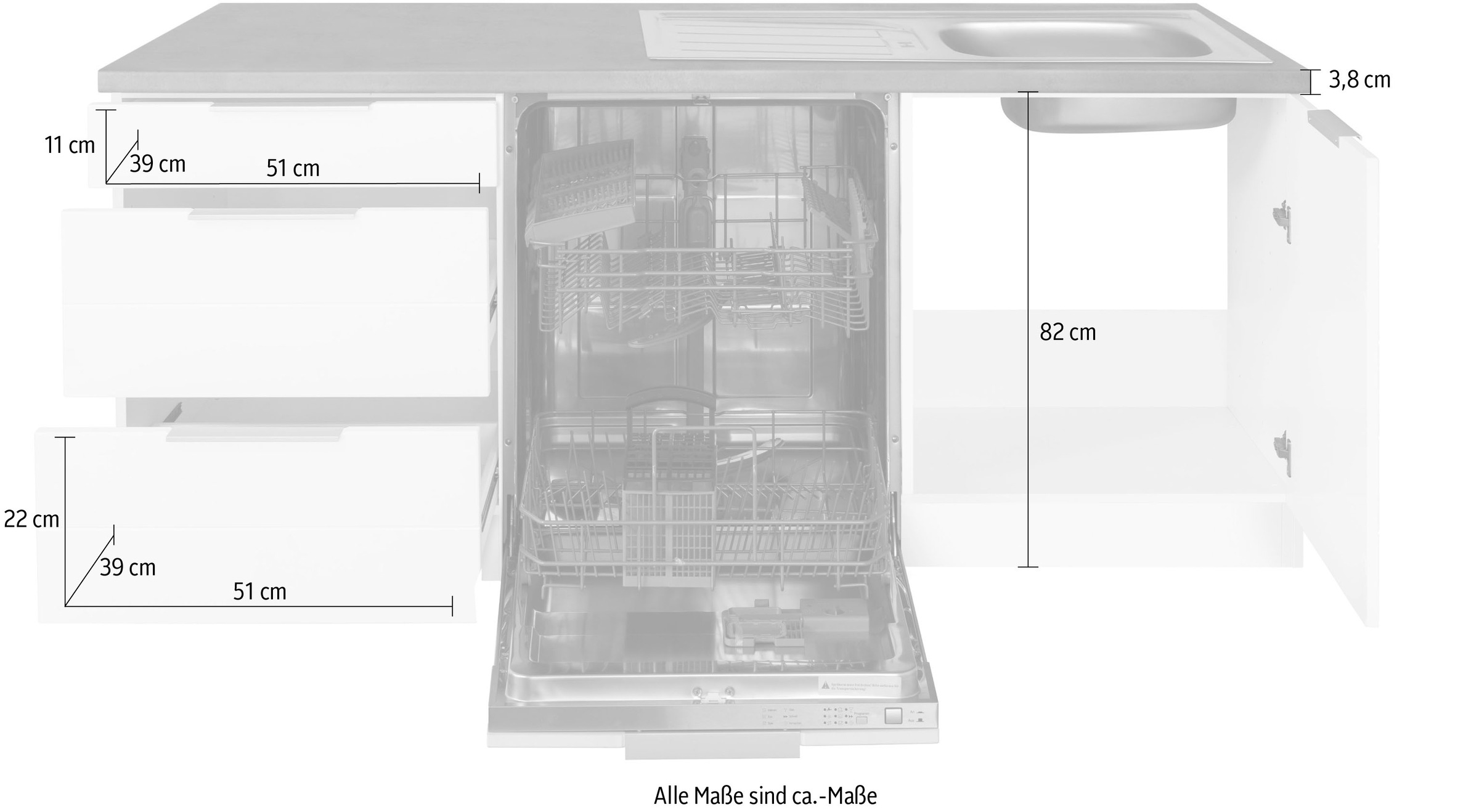 Kochstation Küche »KS-Luhe«, Stellbreite 240x270 cm, wahlweise mit oder ohne E-Geräten, MDF-Fronten