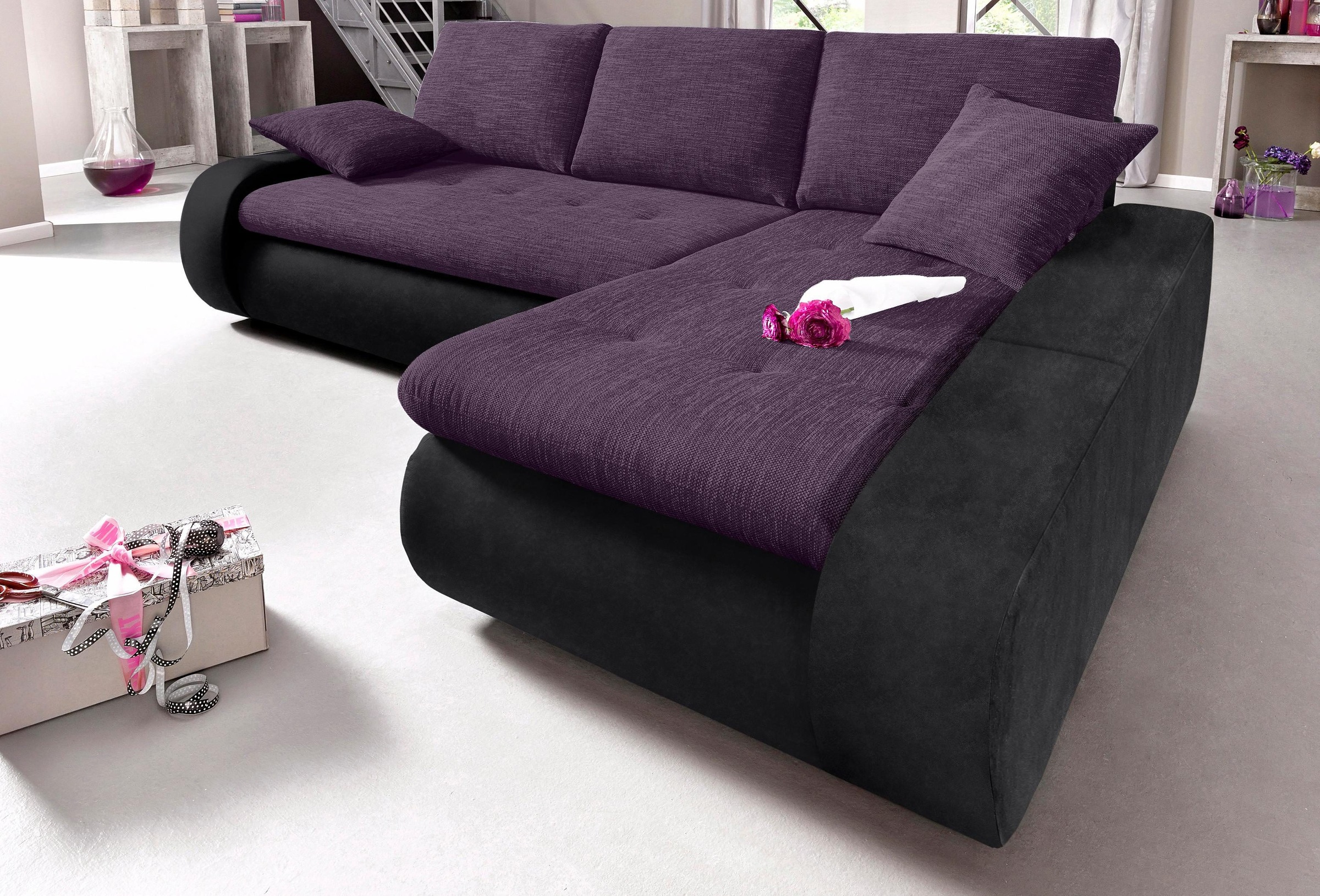 TRENDMANUFAKTUR Ecksofa "Indie, modern und bequem, Materialmix, OTTOs Choic günstig online kaufen