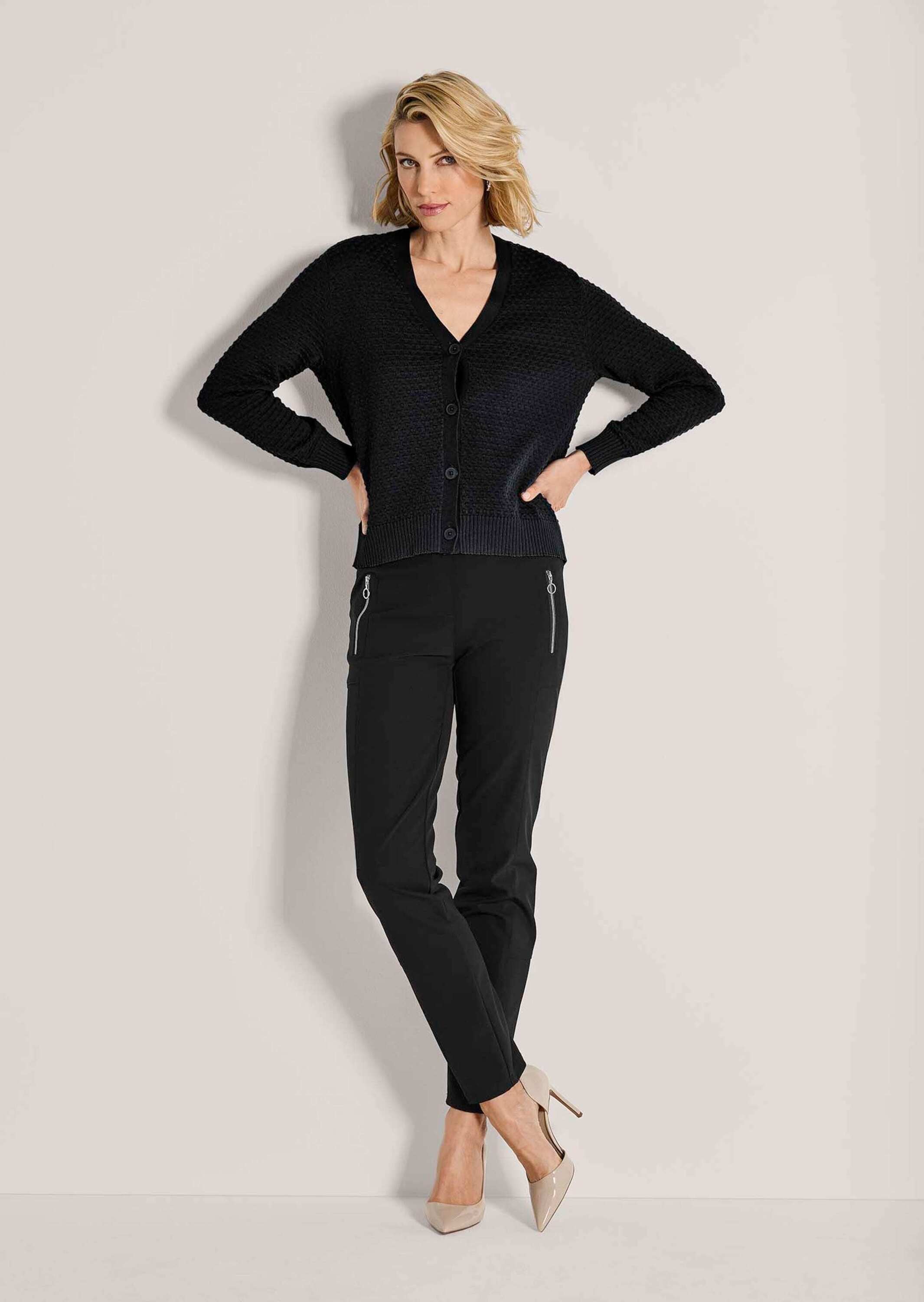 MADELEINE Strickjacke »Strickjacke Eleganter Cardigan mit V-Ausschnitt« Strukturstrick