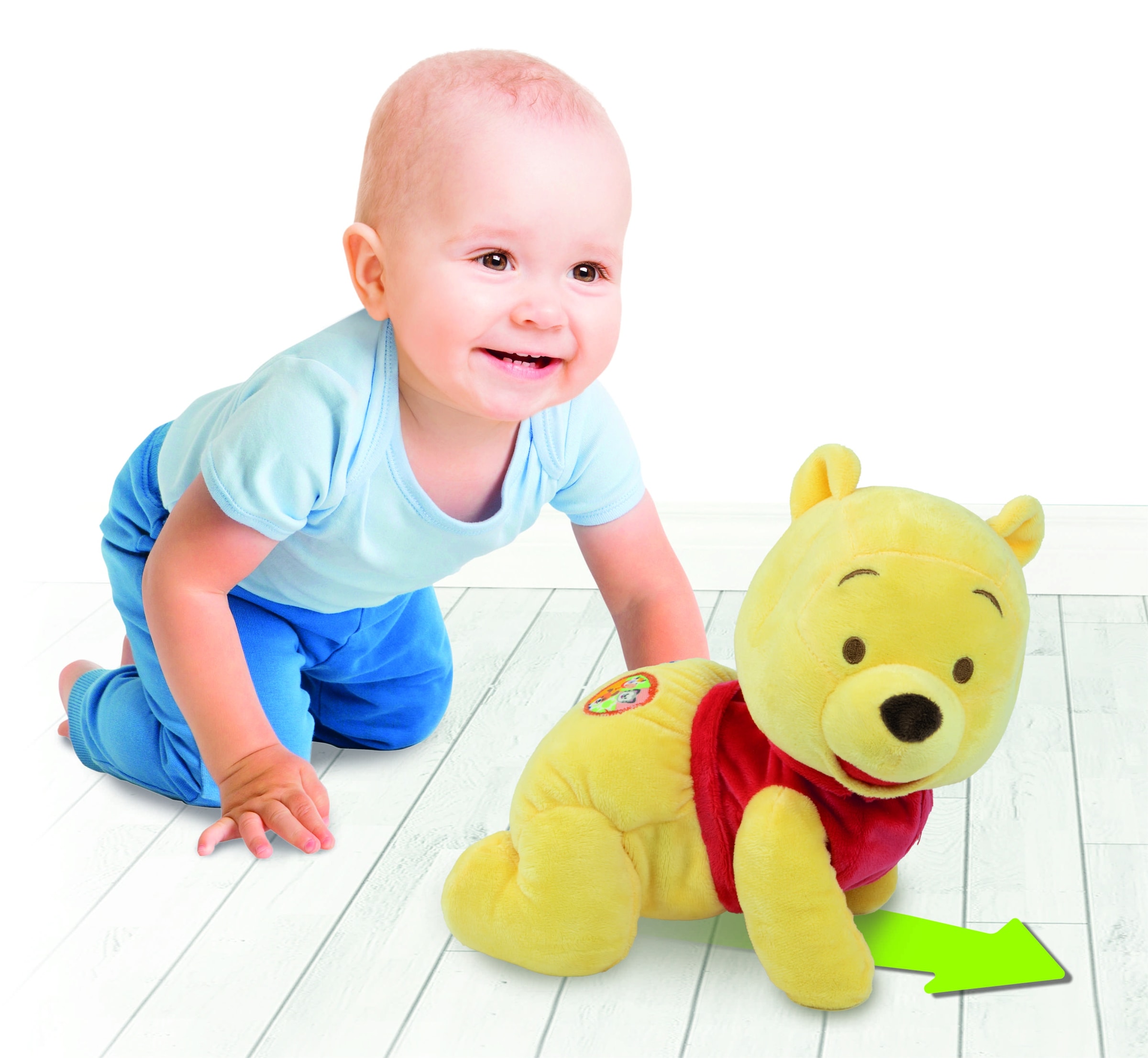 Clementoni® Plüschfigur »Baby Winnie Puuh - Krabbel mit mir« mit Tierlauten und Melodien