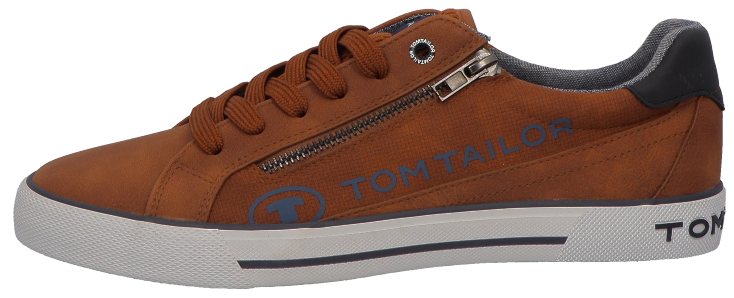 TOM TAILOR Sneaker, mit seitlichem Reißverschluss, Freizeitschuh, Halbschuh, Schnürschuh