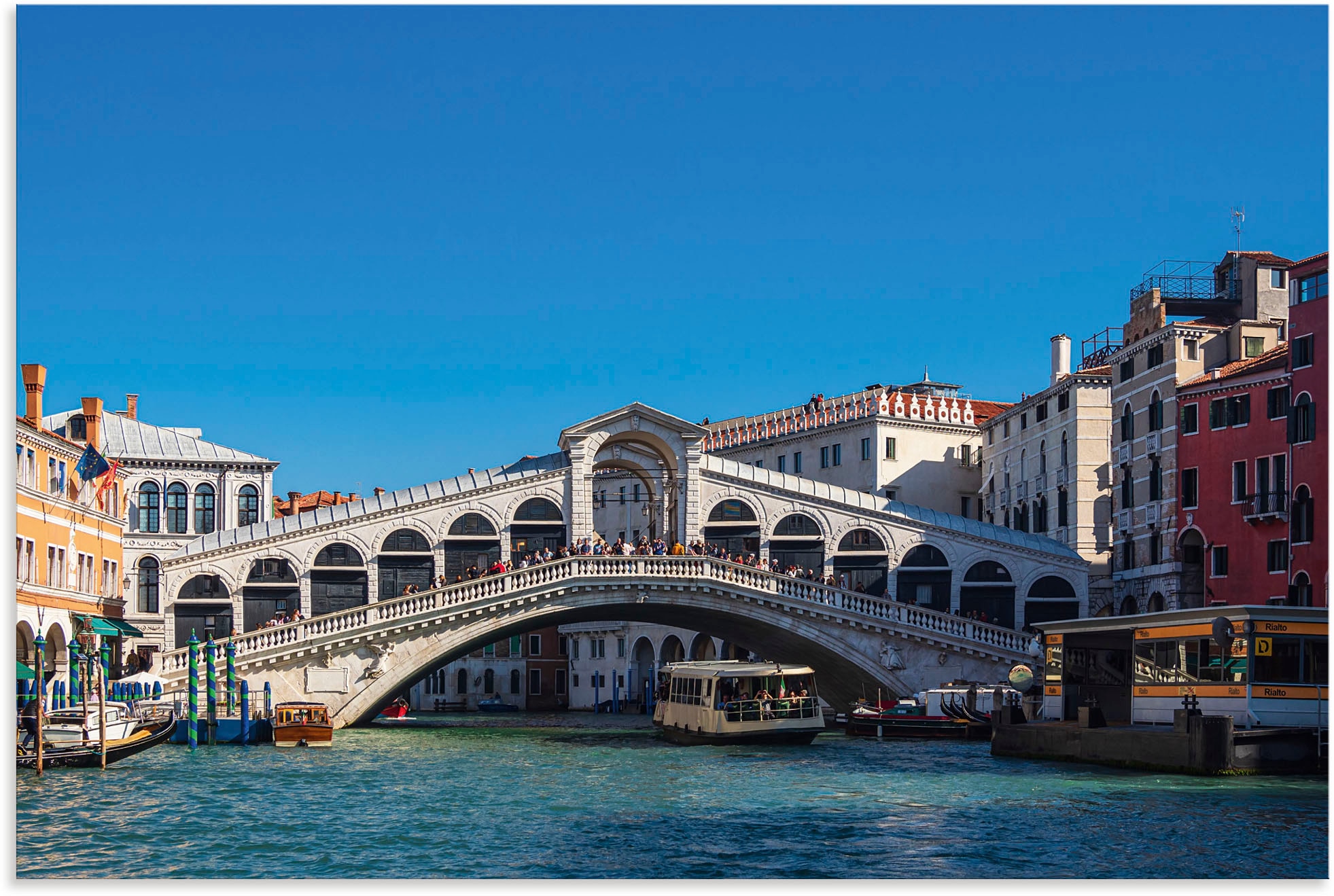 Artland Wandbild »Blick BAUR die | versch. Rialto Leinwandbild, oder Größen St.), Brücke als Venedig«, Poster Alubild, (1 auf in kaufen Wandaufkleber Venedig, in