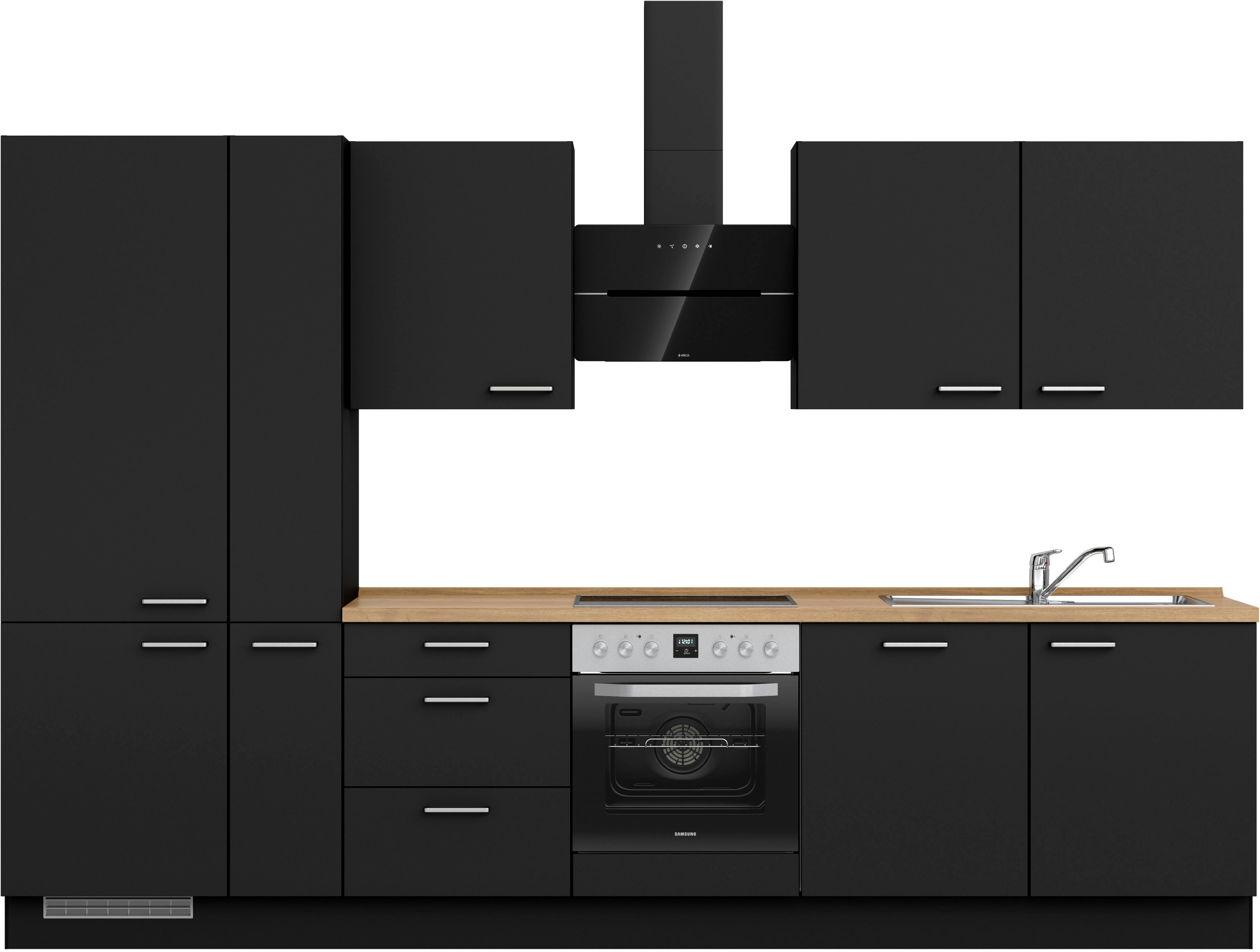 nobilia Küchenzeile ""Touch II", NEU: individuell anpassbar mit gratis Profi-Beratung" vormontiert, Breite 330 cm, Ausrichtung wählbar, wahlw. mit E-Geräten