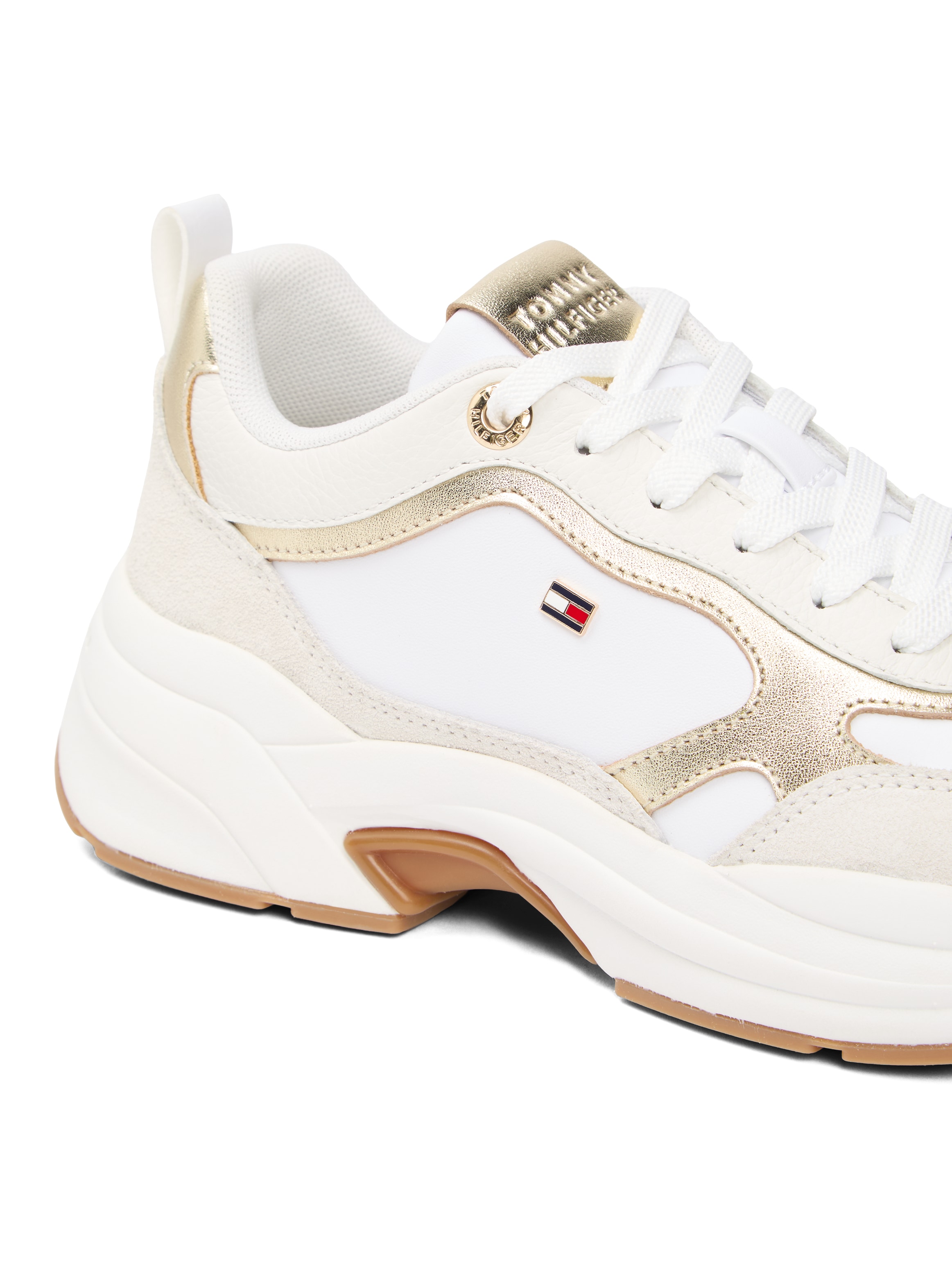 Tommy Hilfiger Keilsneaker »TH CHUNKY RUNNER  METALLIC«  , Plateau, Schürer, Halbschuh mit seitlicher Logoflagge