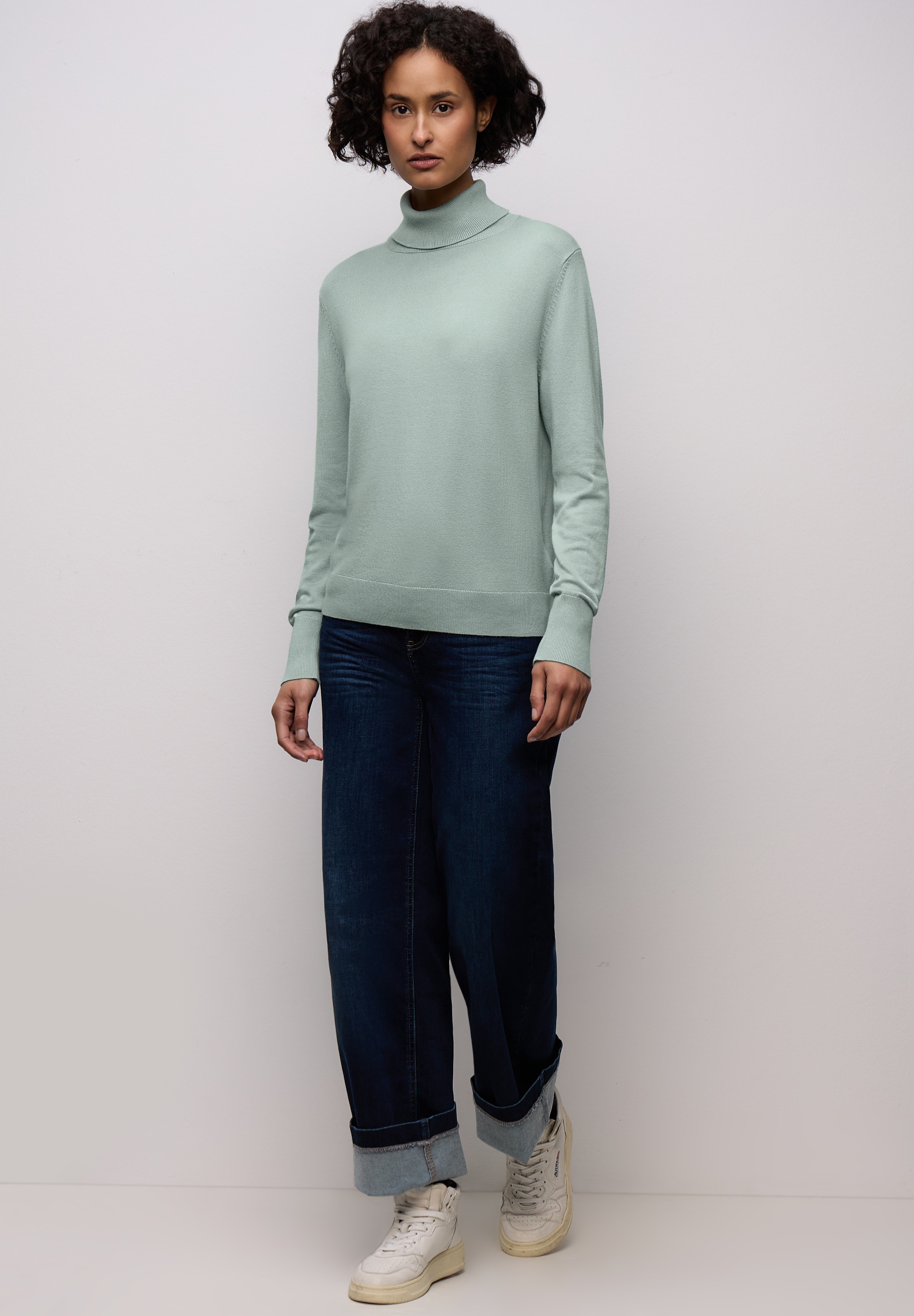 STREET ONE Rollkragenpullover mit Strick-Detail