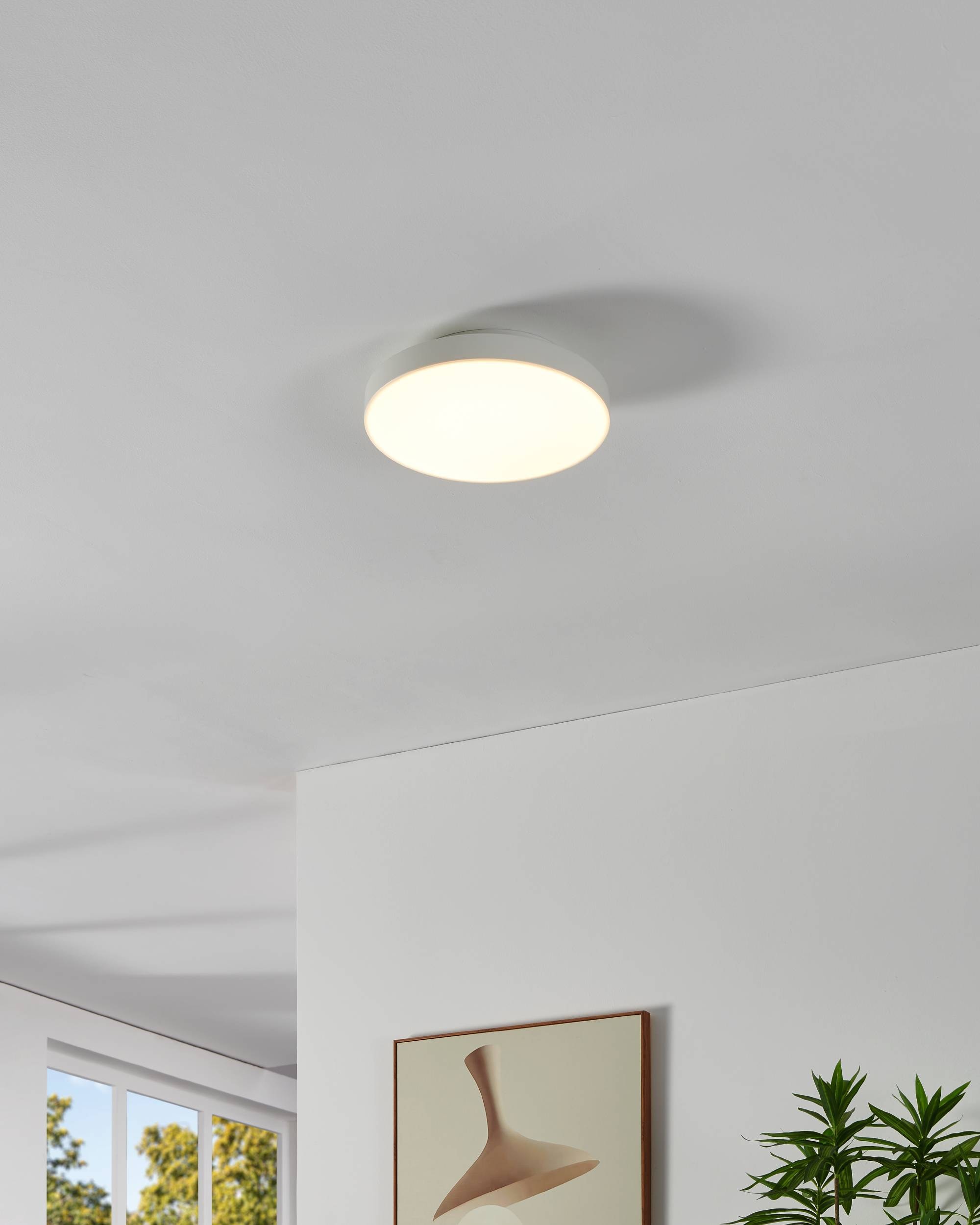 EGLO LED-Deckenleuchte »TURCONA-Z« in weiß aus Stahl, Alu / inkl. LED fest integriert - 15,7 Watt, Durchm. ca. 30 cm