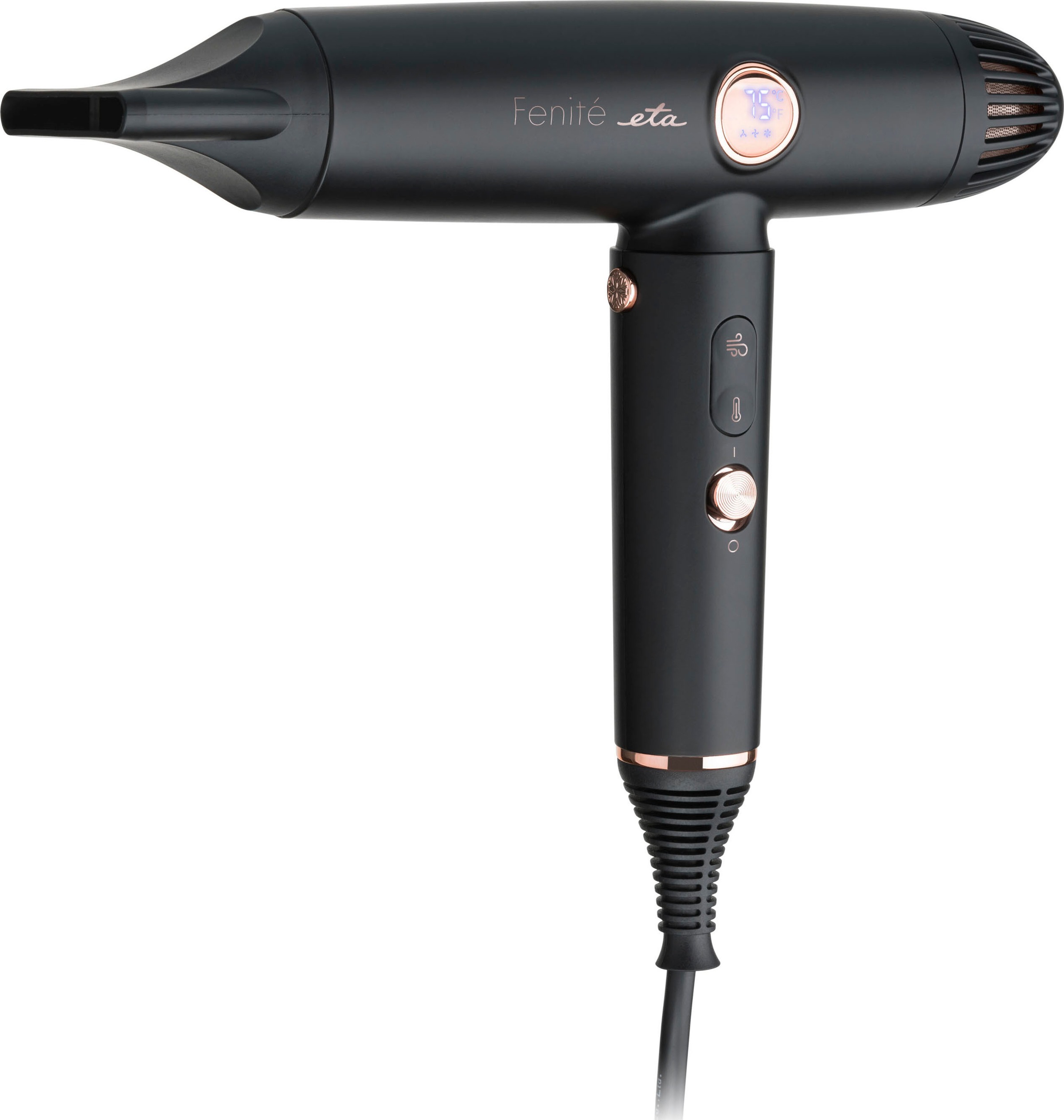 ETA Kinder Ionic-Haartrockner "Fenite Black Edition ETA931990000", schwarz, Kunststoff, B:22cm H:21cm T:4,5cm, Haartrockner, Verfügt über ein