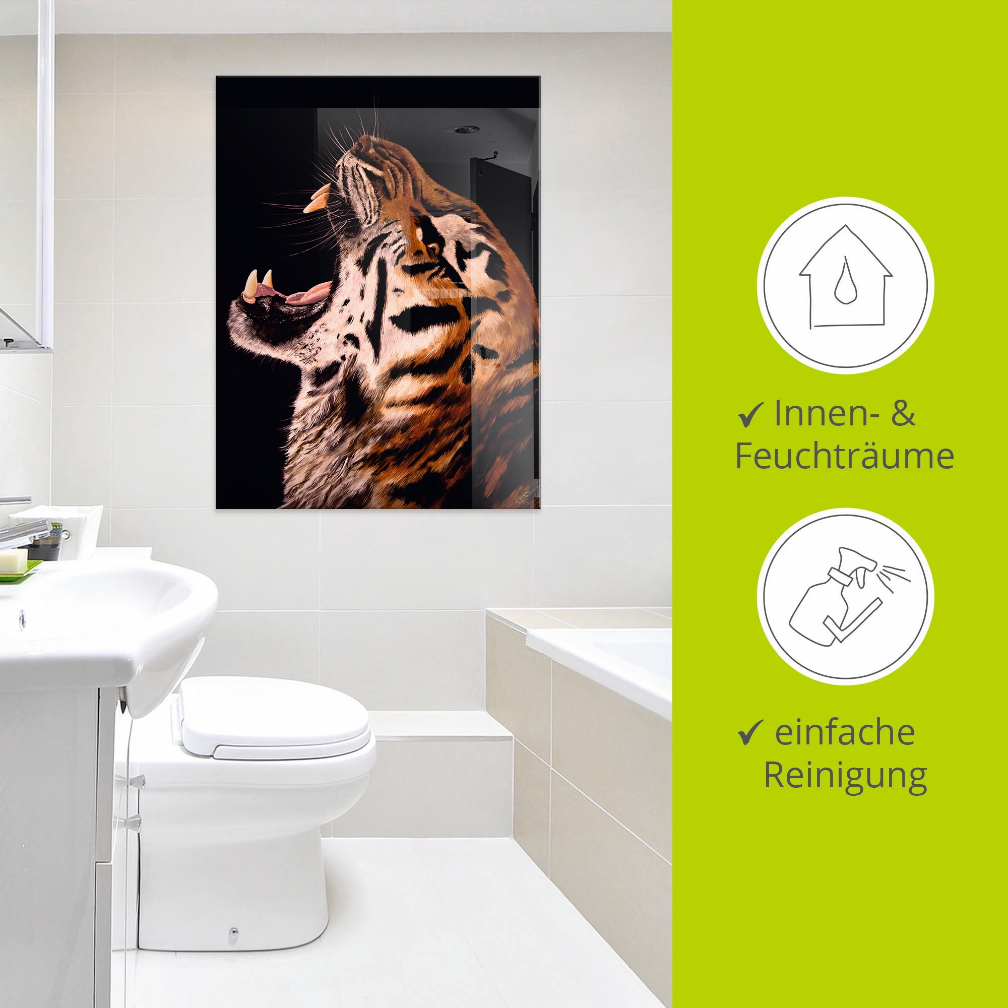 Artland Glasbild »Tiger«, Wildtiere, (1 St.), in verschiedenen Größen