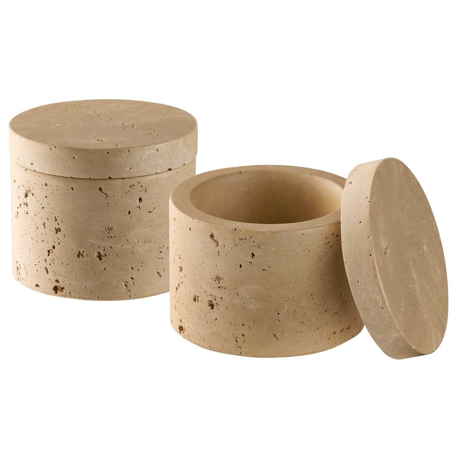 APS Butterdose "2er Set MINERA" Beton, Ø 6 cm, H: 5 cm, 40 ml, Unikat