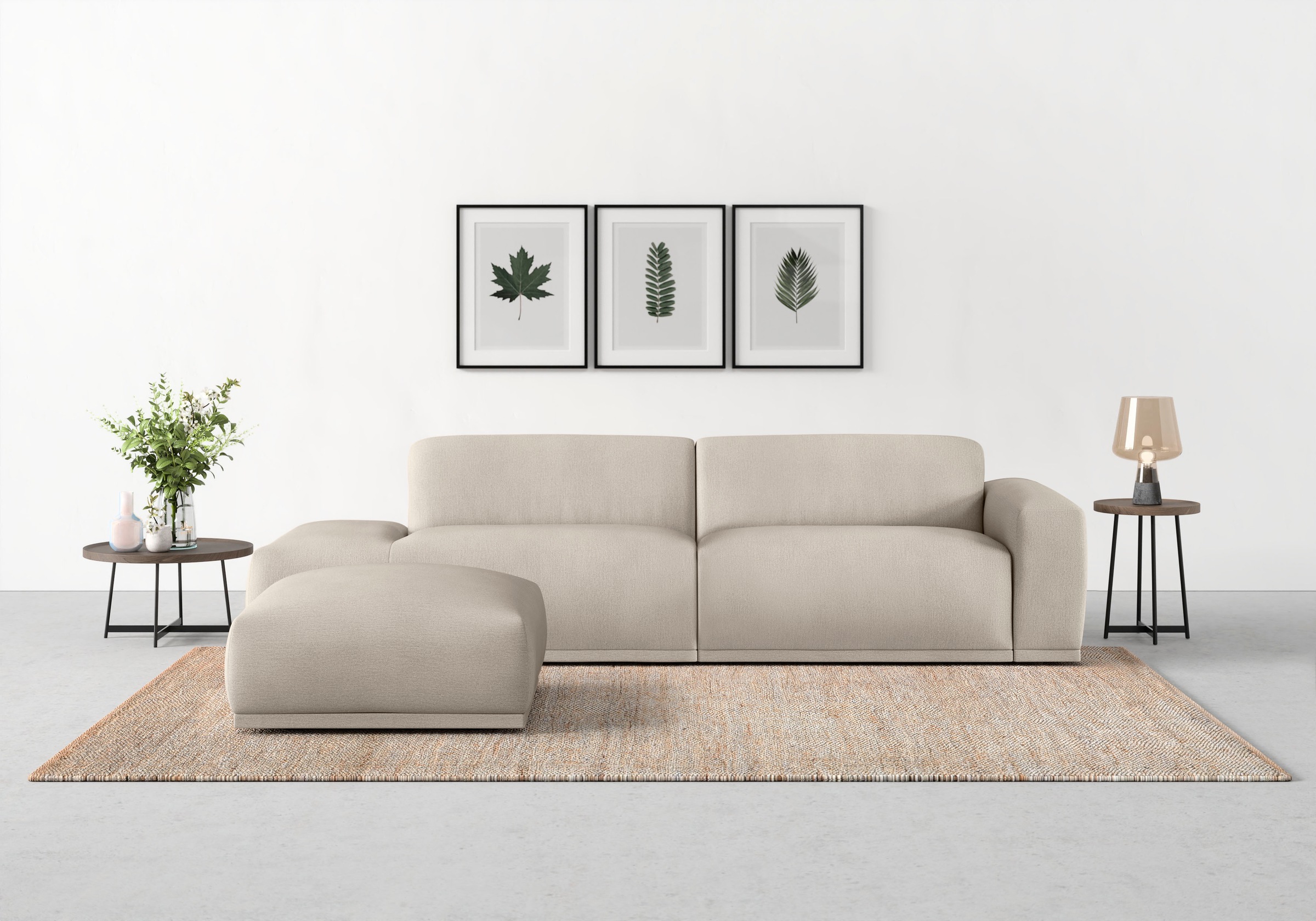 TRENDMANUFAKTUR Big-Sofa »Braga, mit hochwertigem Kaltschaum, Megasofa, in Cord erhältlich«, modernes Big-Sofa, Couch mit hohem Sitzkomfort, 277/72/107 cm (B/H/T)