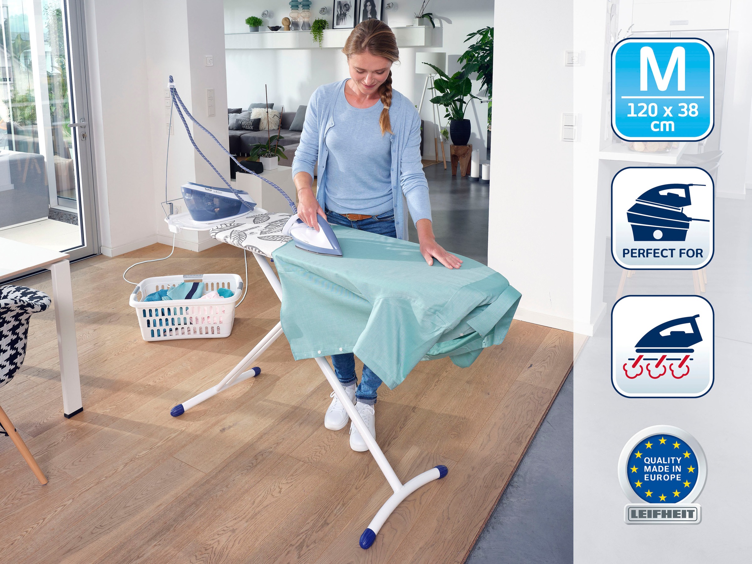 Leifheit Bügelbrett "AirBoard Express M Solid" Bügelfläche 120 cmx38 cm günstig online kaufen