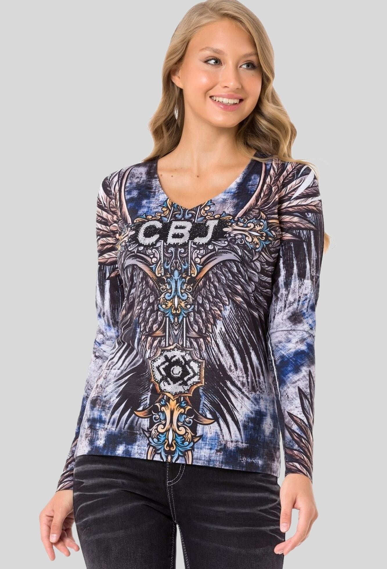 Cipo & Baxx Sweatshirt »Cipo & Baxx Sweatshirts LONG SLEEVE T-SHIRT«, coolen Allover-Print
