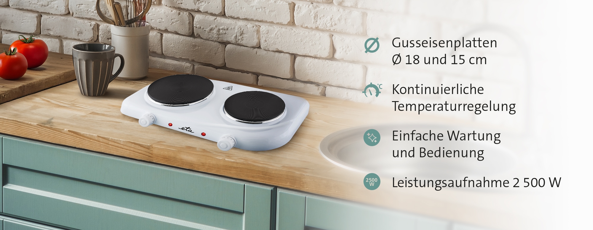 eta Warmhalteplatte »Doppel Kochplatte«