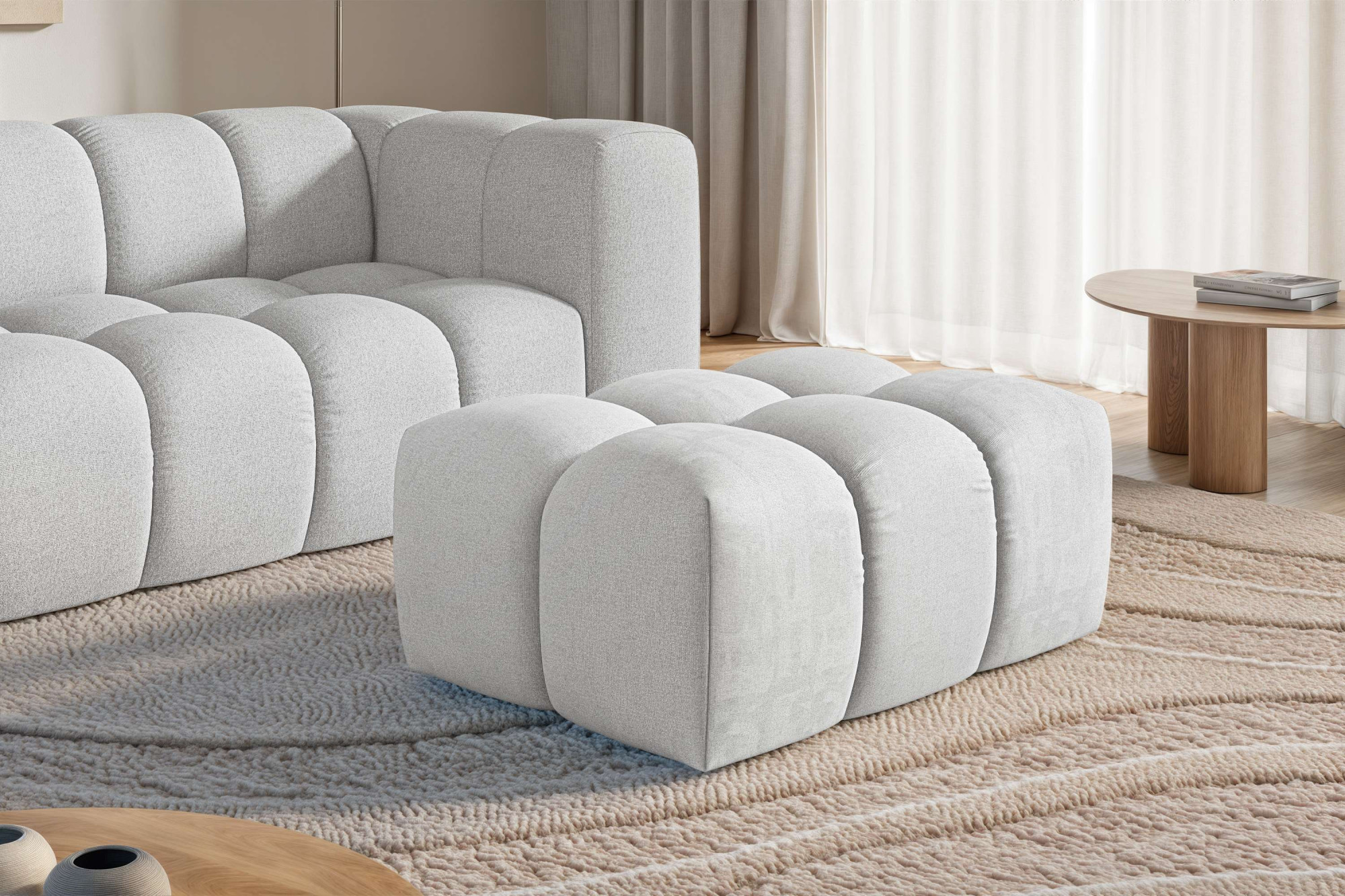 homsy by Ana Johnson Polsterhocker "BOUBELLE Sitzhocker mit Steppung, Bubble-Optik, Maße B/T/H: 97/67/42cm" erstklassige Verarbeitung, hoher Sitzkomfort und modernes Design