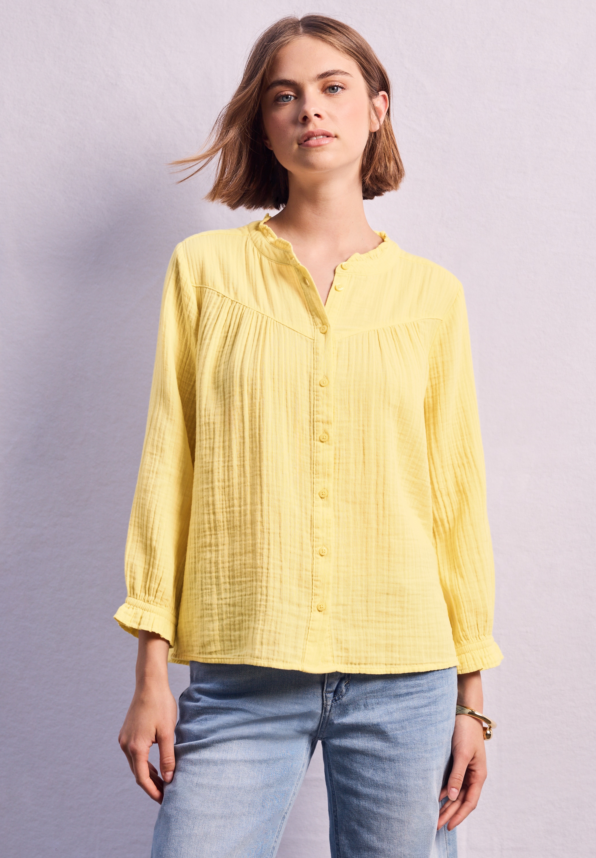 STREET ONE STUDIO Rüschenbluse, mit 3/4 Ärmeln günstig online kaufen