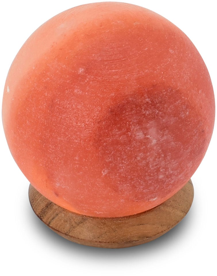 Salzkristall-Tischlampe "USB-Ball", H: 8cm, 1 Stk., orange, HIMALAYA SALT DREAMS, Leuchten, Handgefertigt aus Salzkristall - jeder Stein ein Unikat