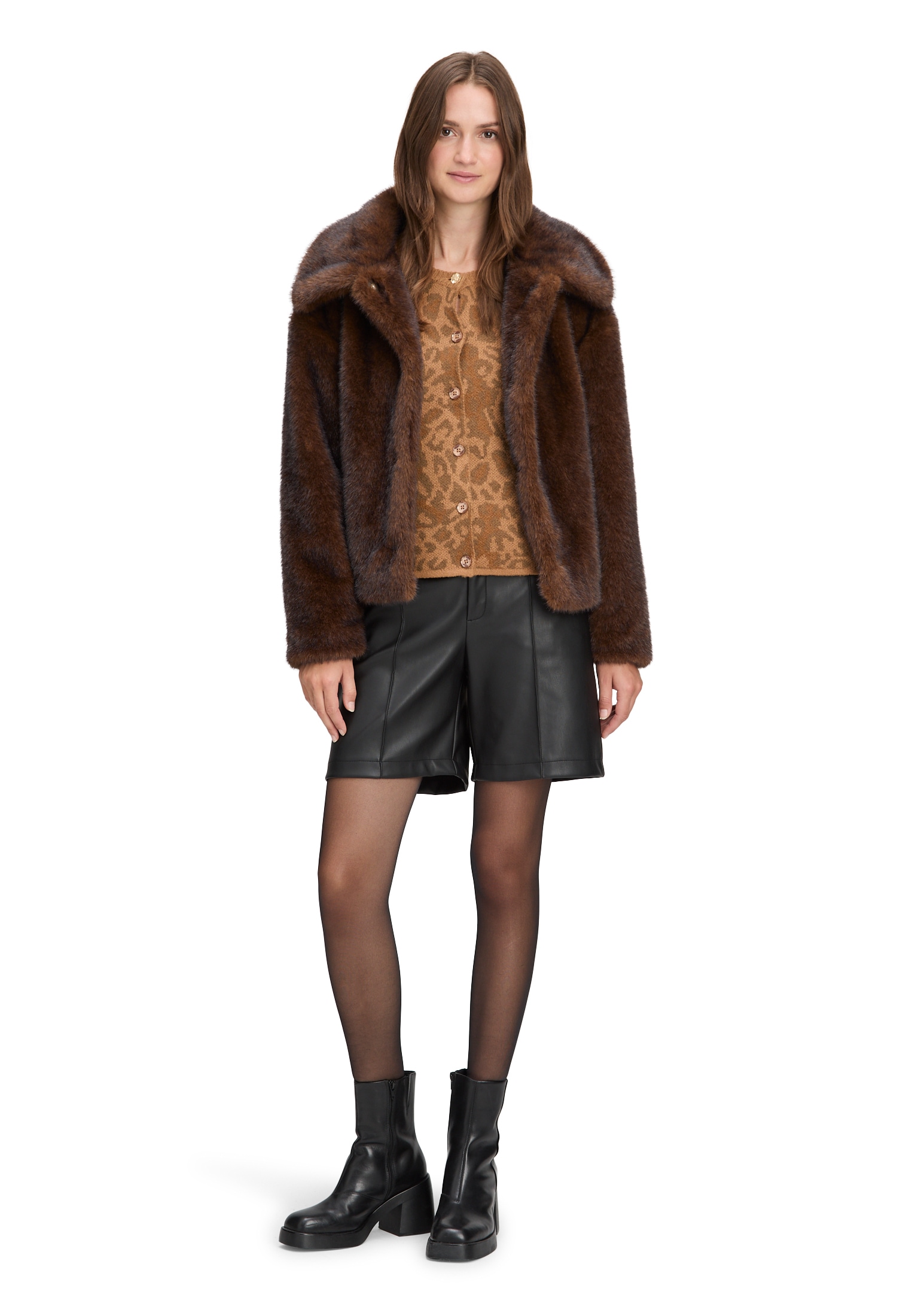 Cartoon Fellimitatjacke »Damen Kunstfell-Jacke mit Eingrifftaschen«