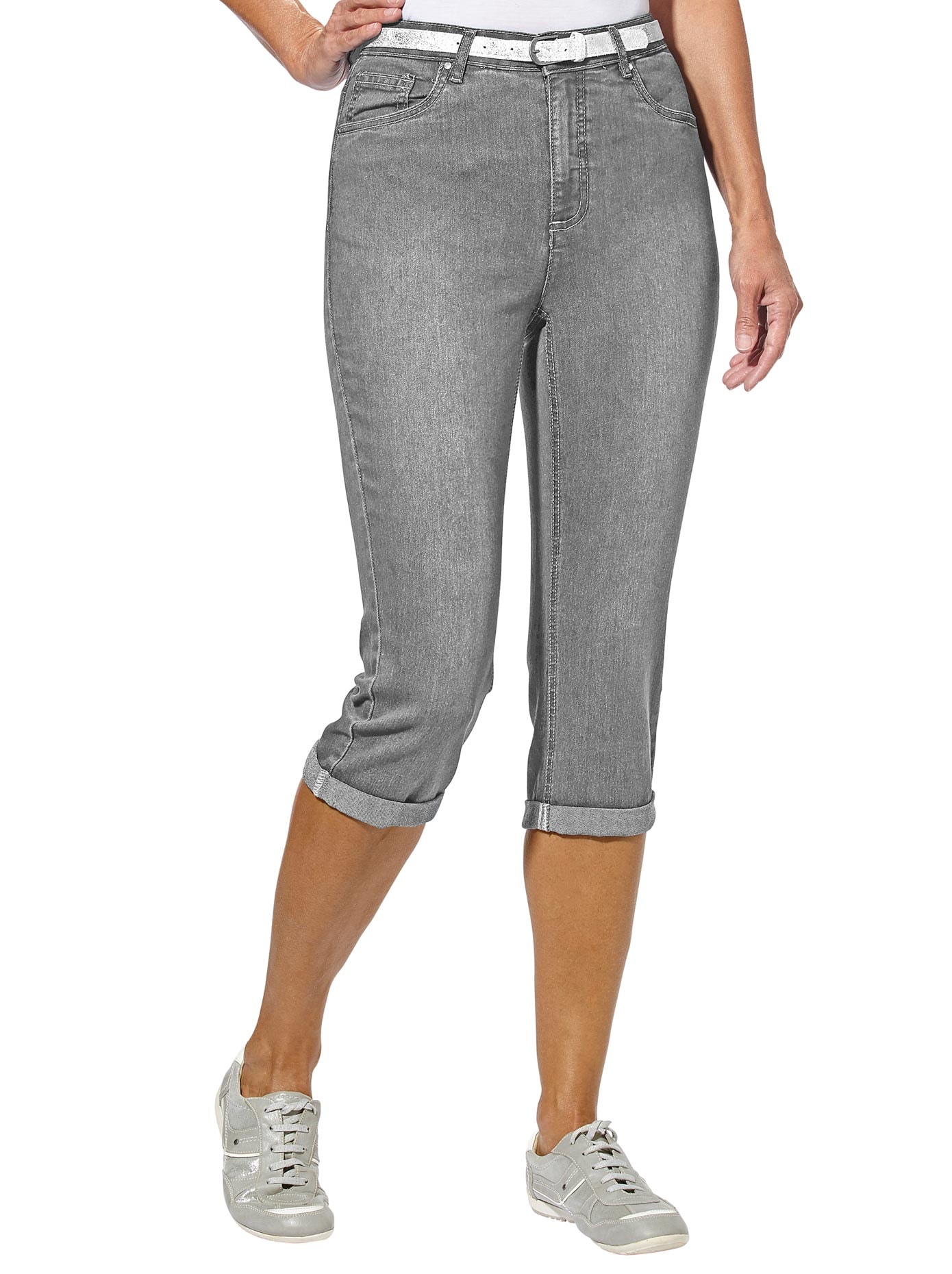 Fashion Jeans 3/4 Length Jeans Stefanel 3\/4 Length Jeans light grey color gradient casual look 